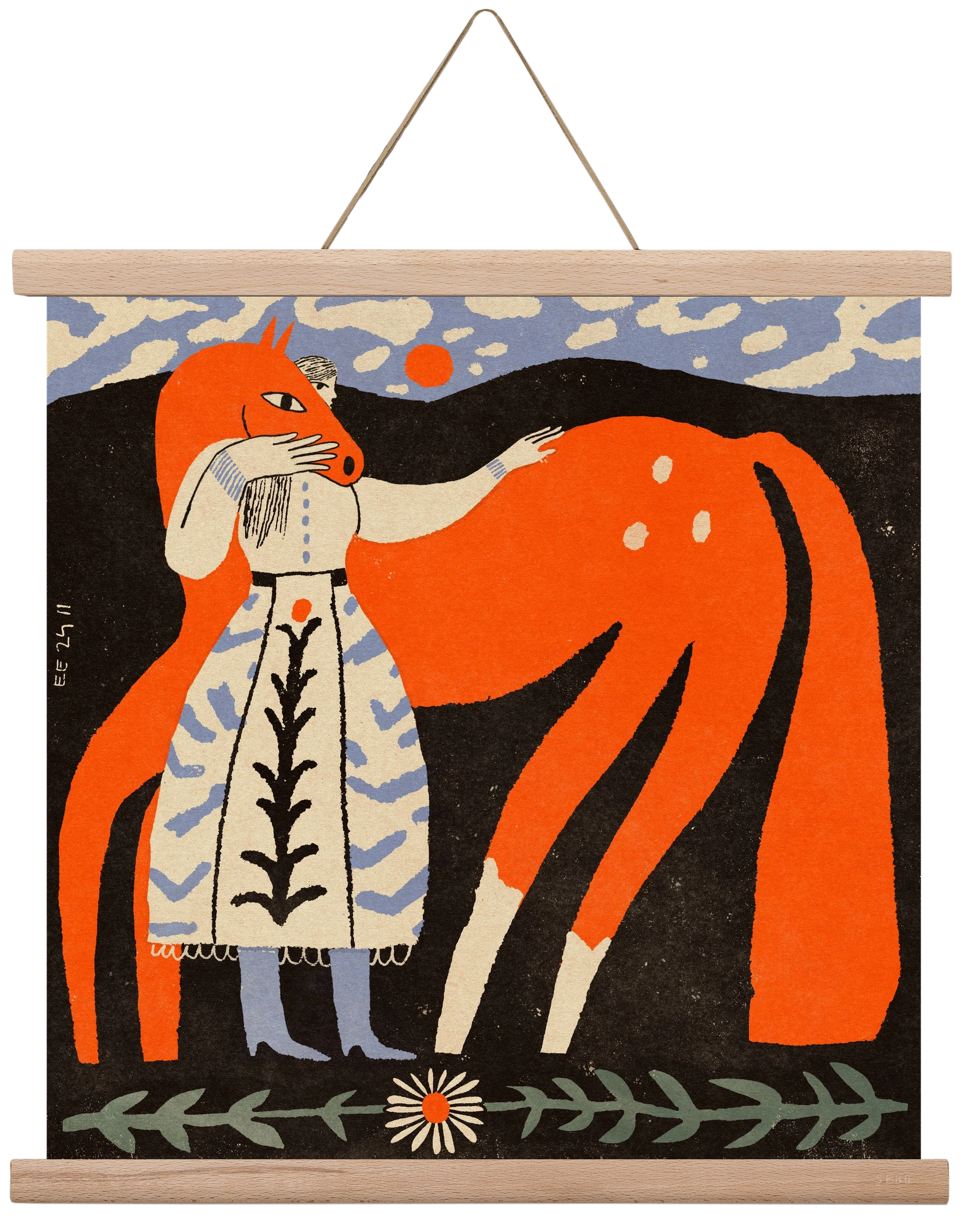 My ginger mare, 40x40 cm (40x40 cm), Tölgy akasztó