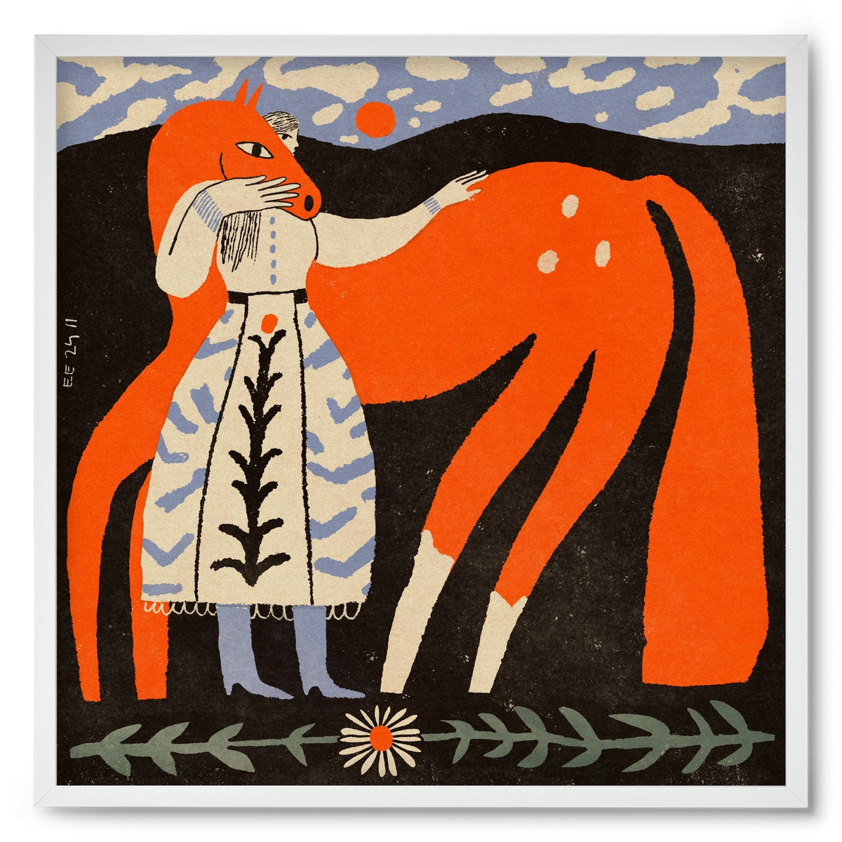 My ginger mare, 50x50 cm (50x50 cm), Fehér keret