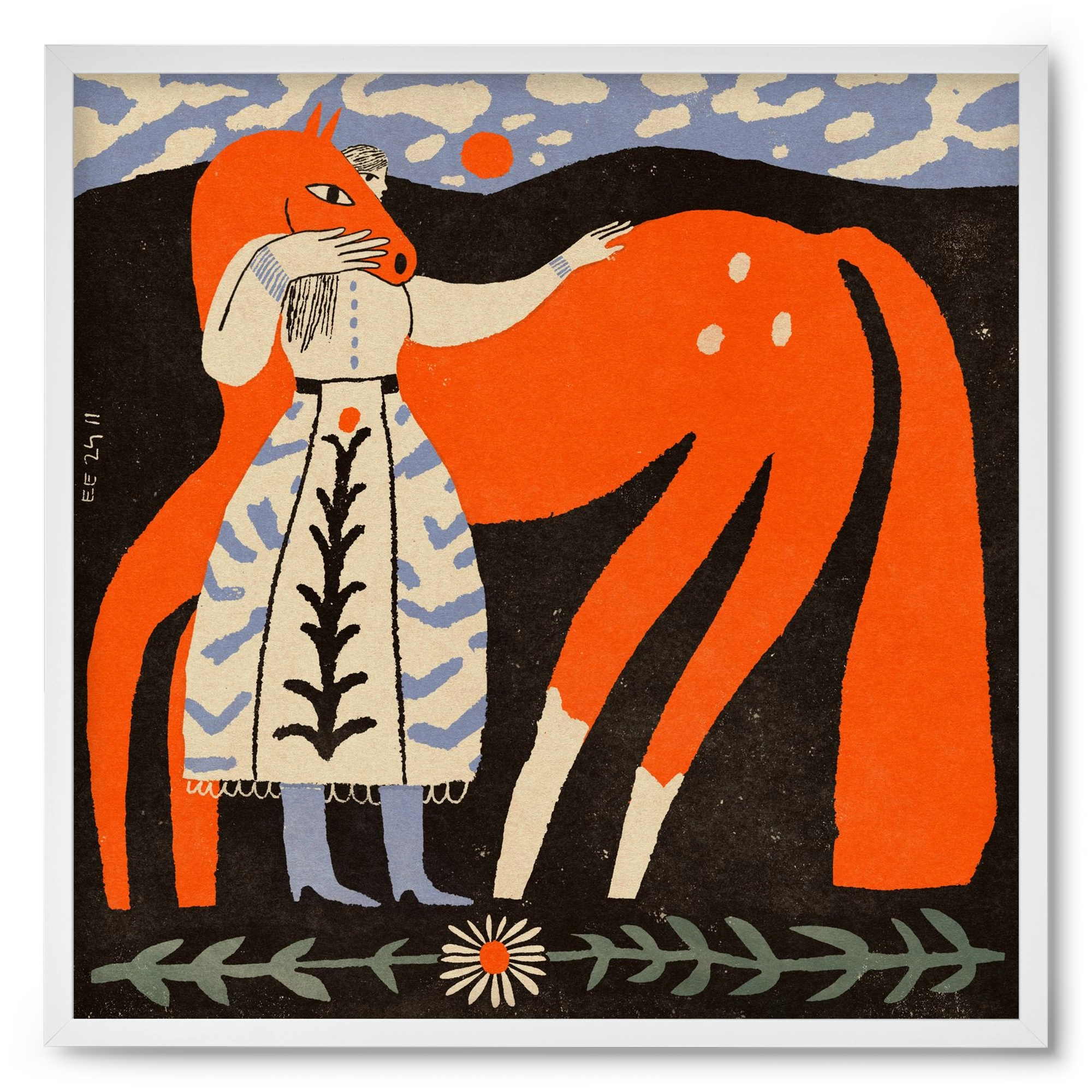 My ginger mare, 50x50 cm (50x50 cm), Fehér keret