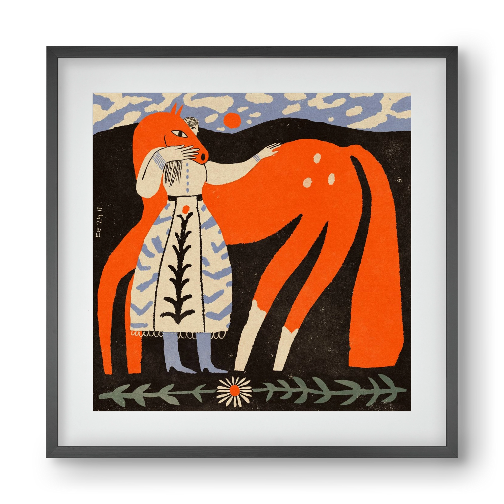 My ginger mare, 40x40 cm (30x30 cm), Fekete keret, paszpartuval