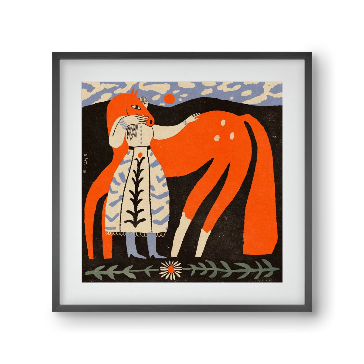 My ginger mare, 30x30 cm (20x20 cm), Fekete keret, paszpartuval