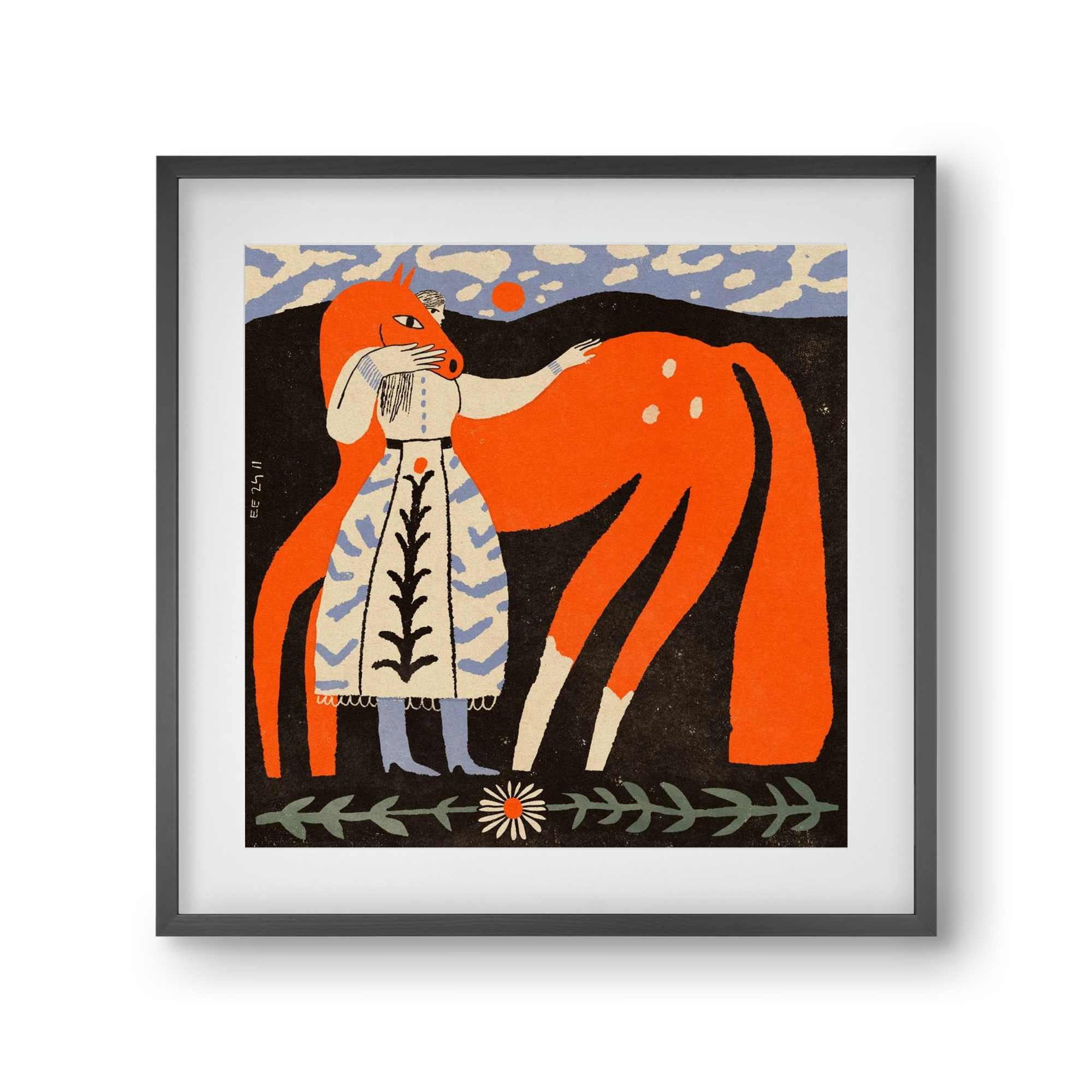 My ginger mare, 30x30 cm (20x20 cm), Fekete keret, paszpartuval