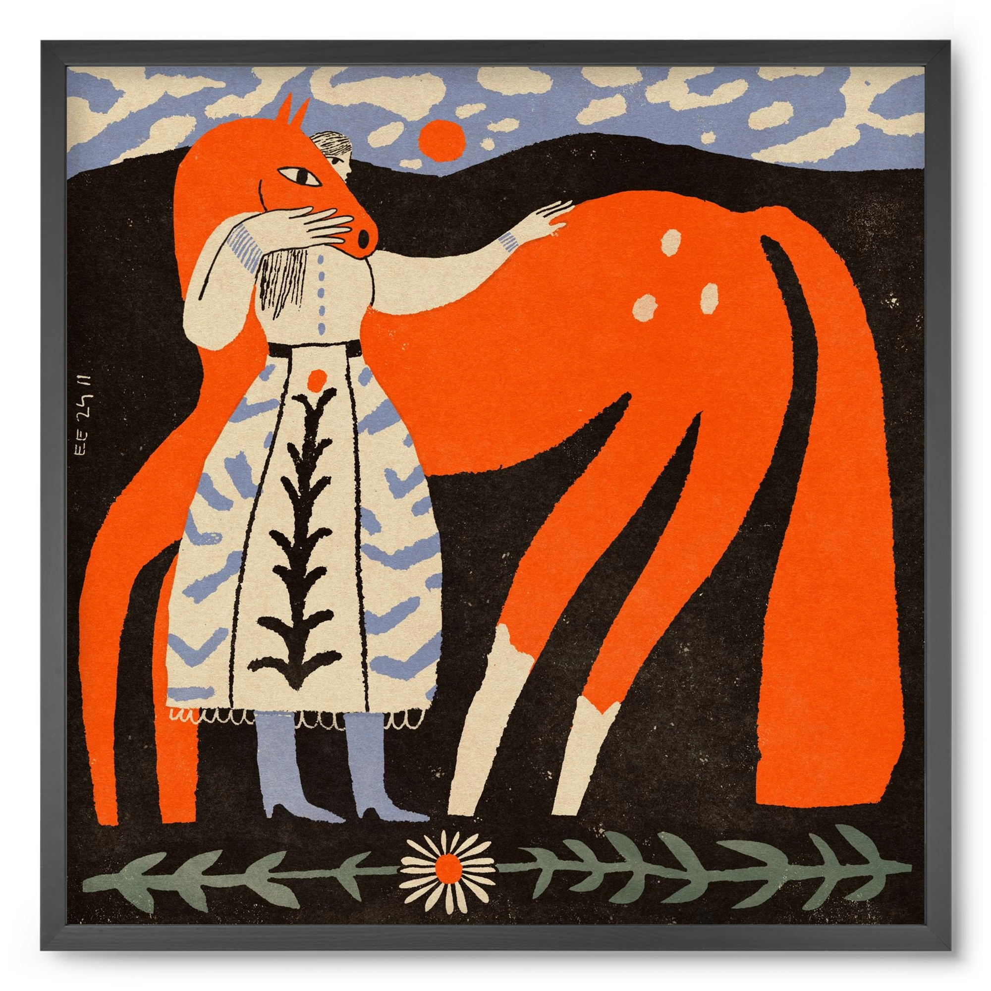 My ginger mare, 50x50 cm (50x50 cm), Fekete keret