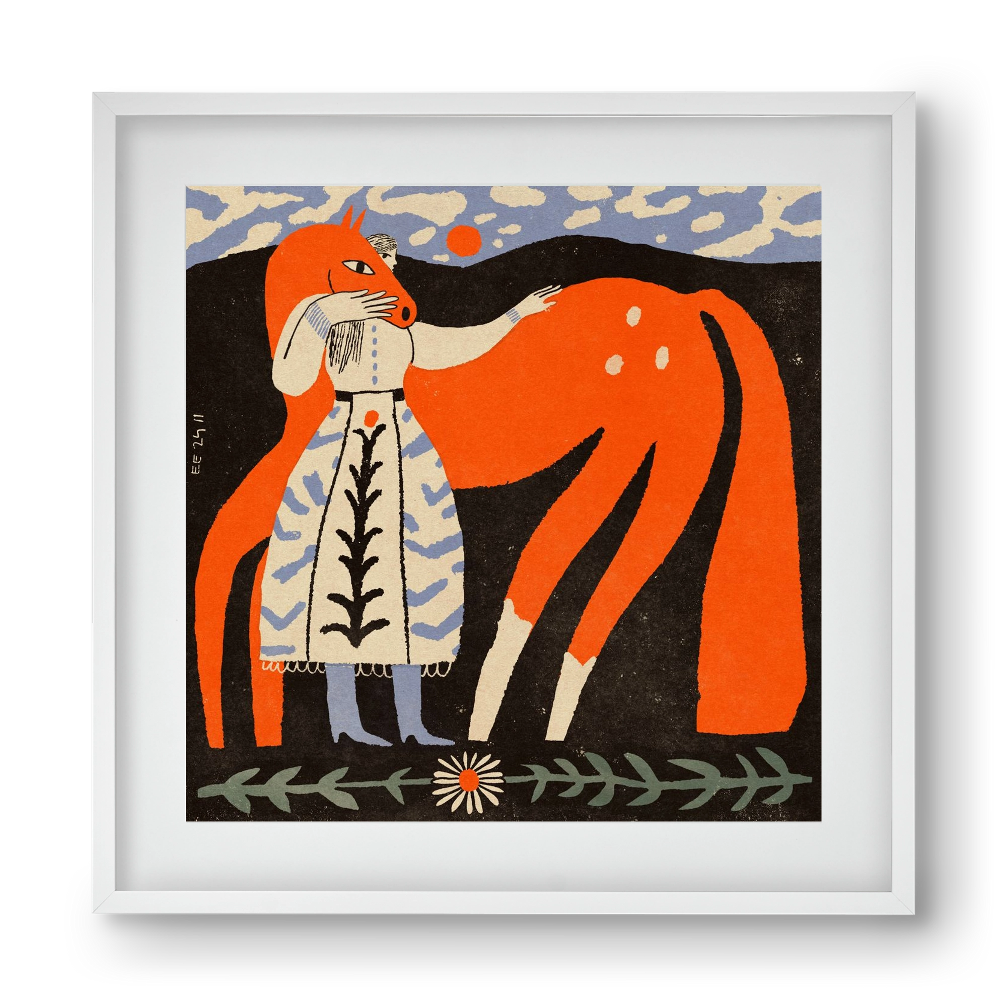 My ginger mare, 40x40 cm (30x30 cm), Fehér keret, paszpartuval