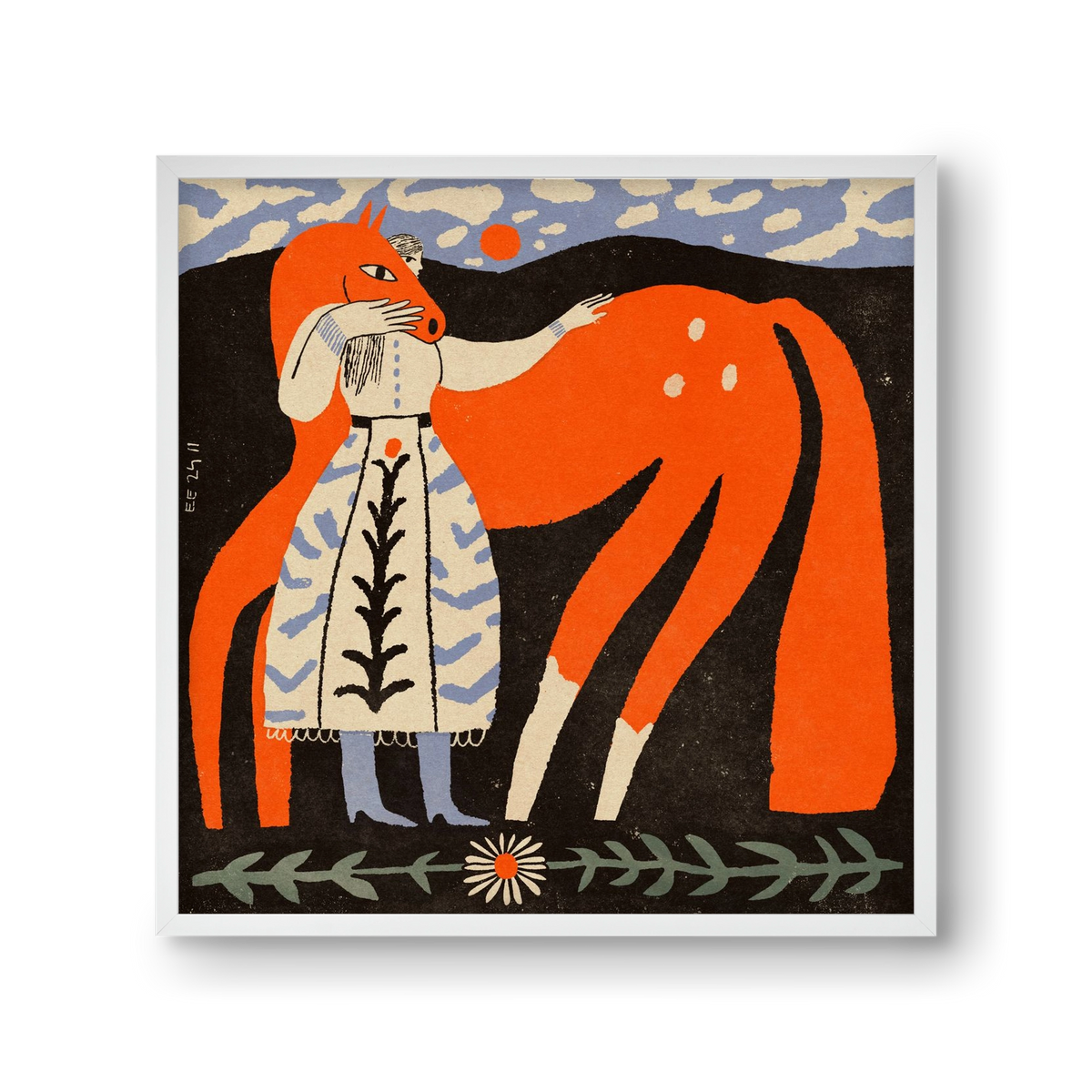 My ginger mare, 30x30 cm (30x30 cm), Fehér keret