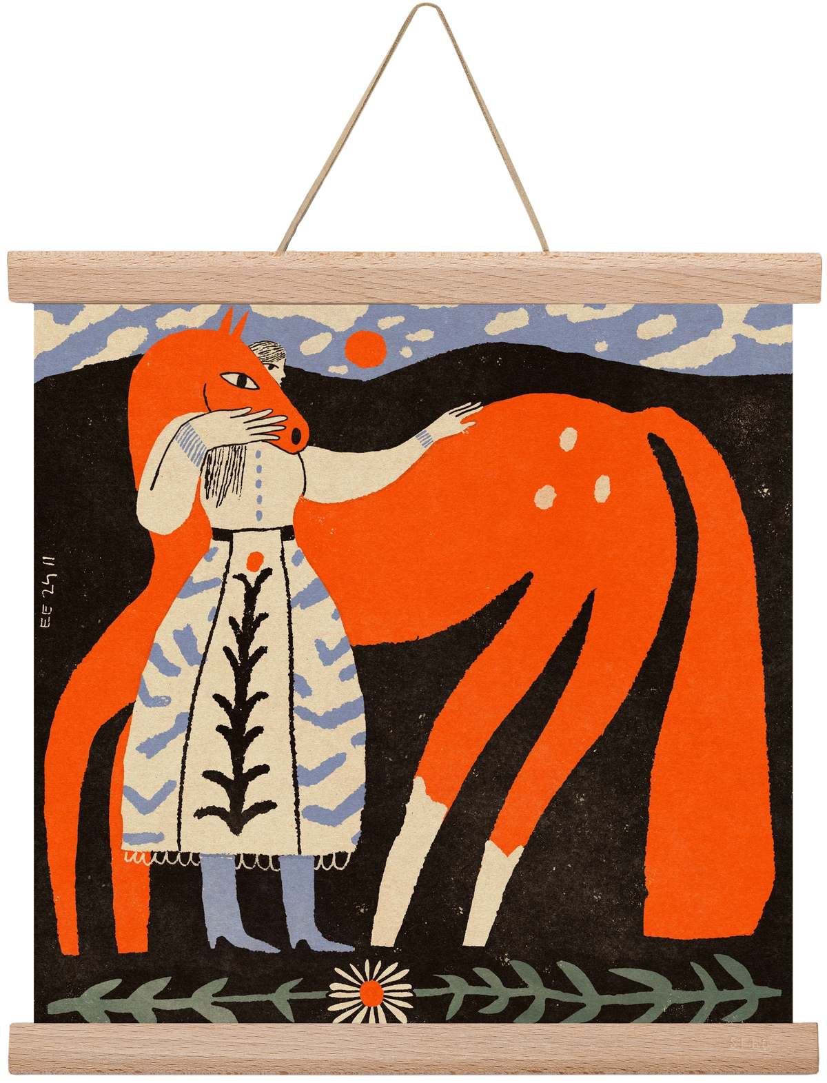 My ginger mare, 30x30 cm (30x30 cm), Tölgy akasztó