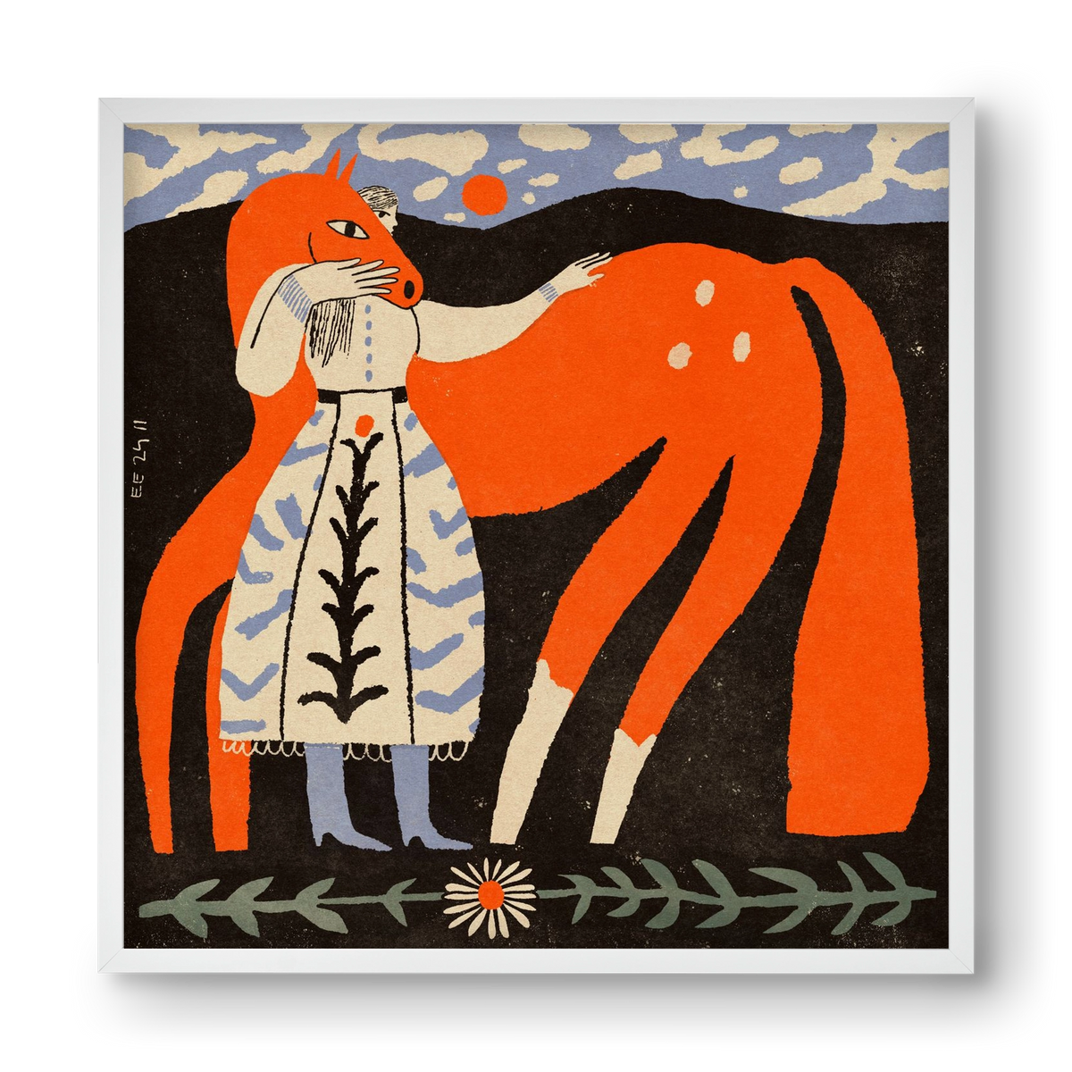 My ginger mare, 40x40 cm (40x40 cm), Fehér keret