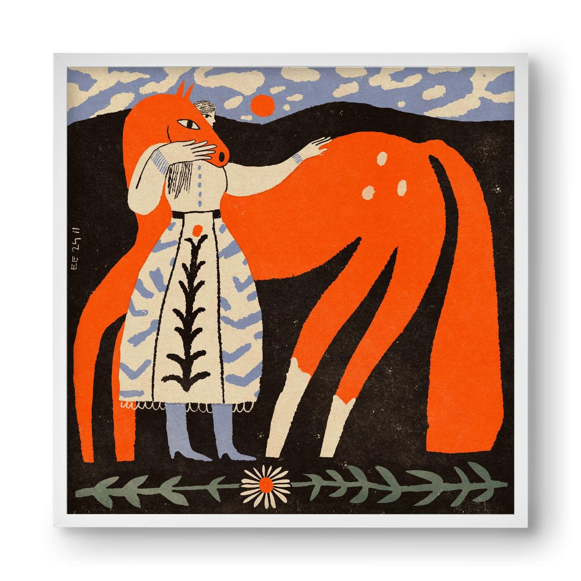 My ginger mare, 40x40 cm (40x40 cm), Fehér keret