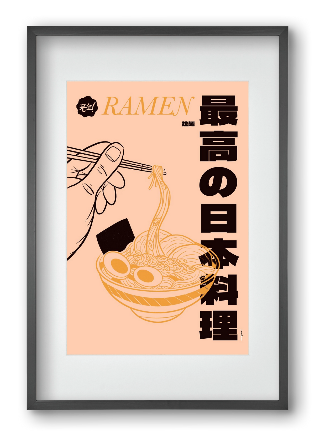 Ramen, 40x60 cm (30x45 cm), Fekete keret, paszpartuval