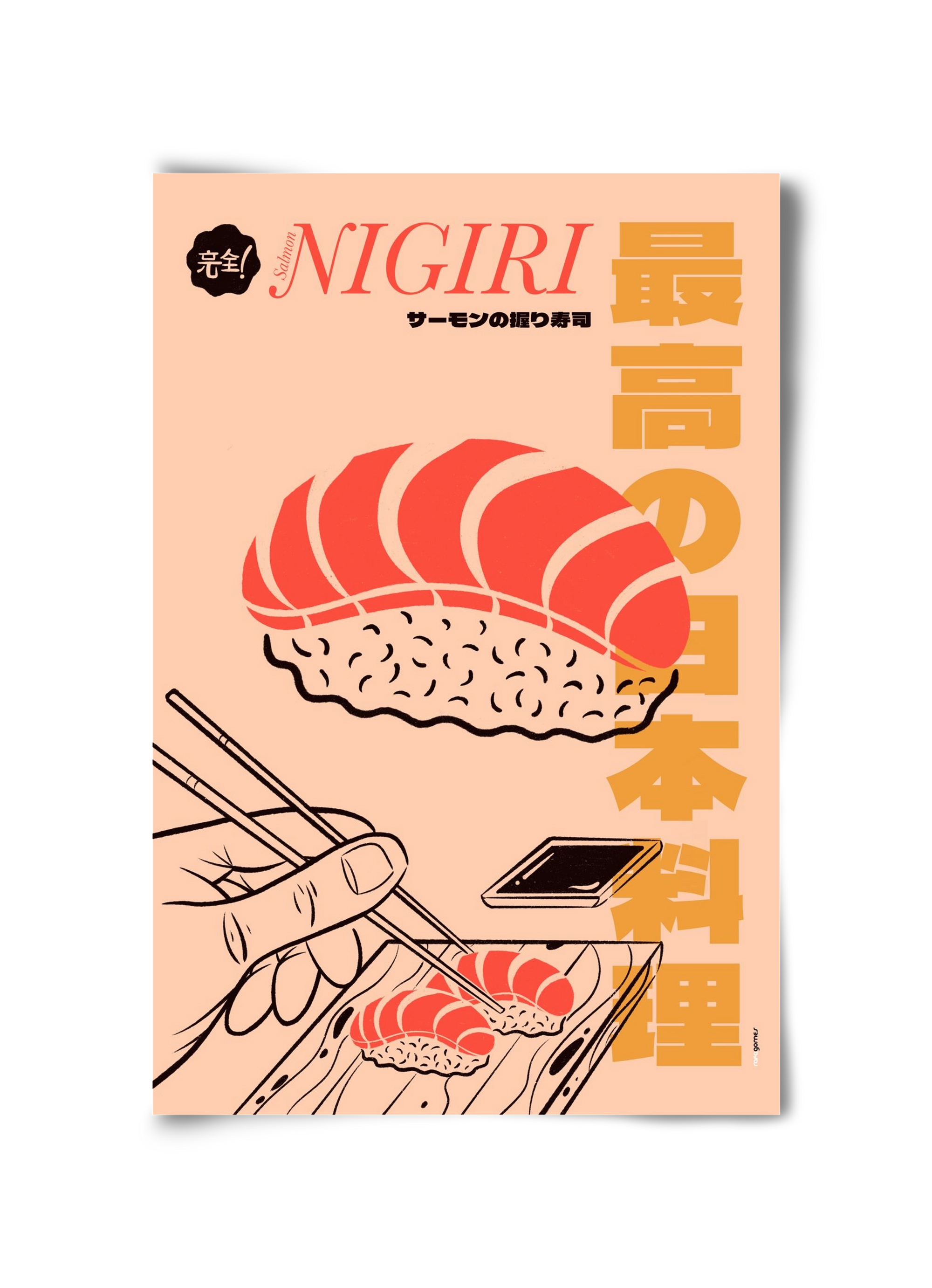 Salmon Nigiri, 30x45 cm, Keret nélkül