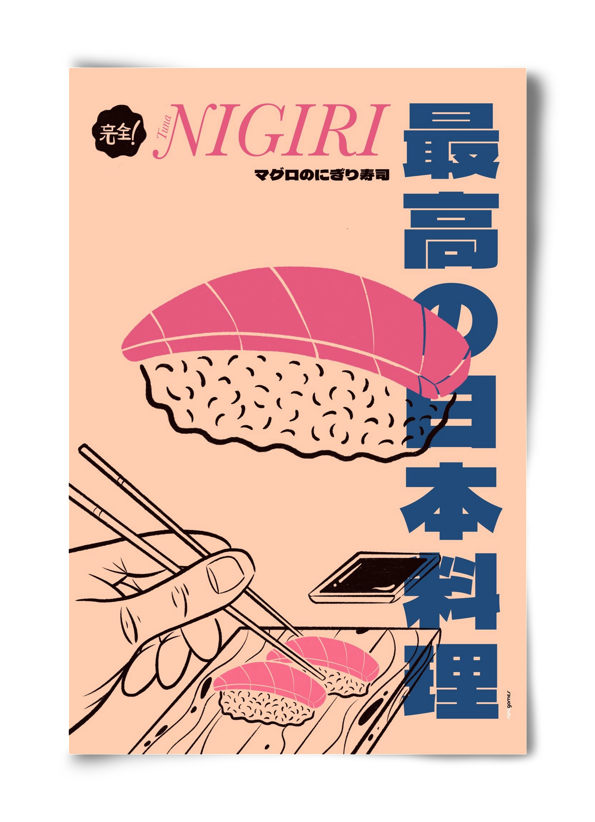 Tuna Nigiri, 40x60 cm, Keret nélkül