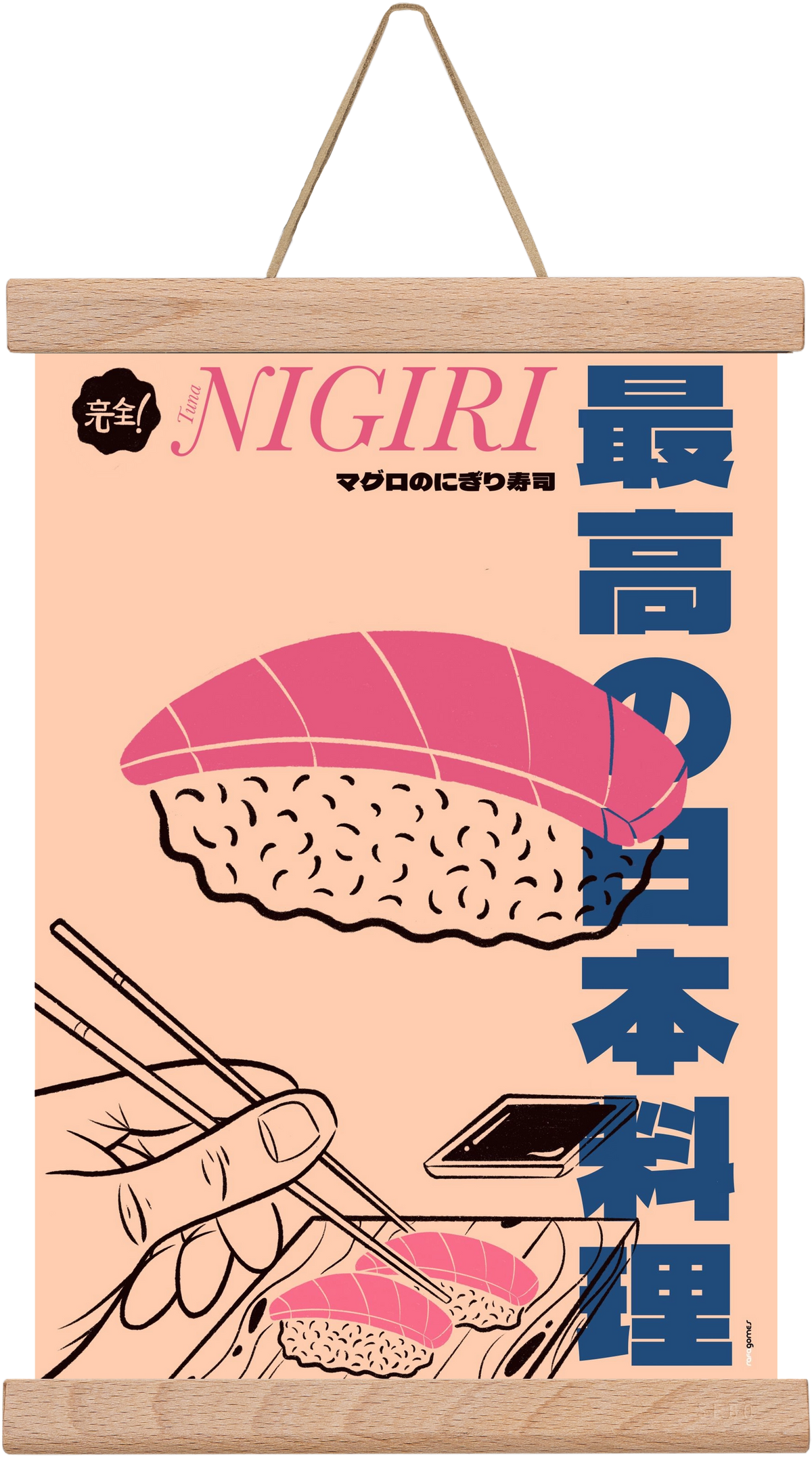 Tuna Nigiri, 20x30 cm (20x30 cm), Tölgy akasztó