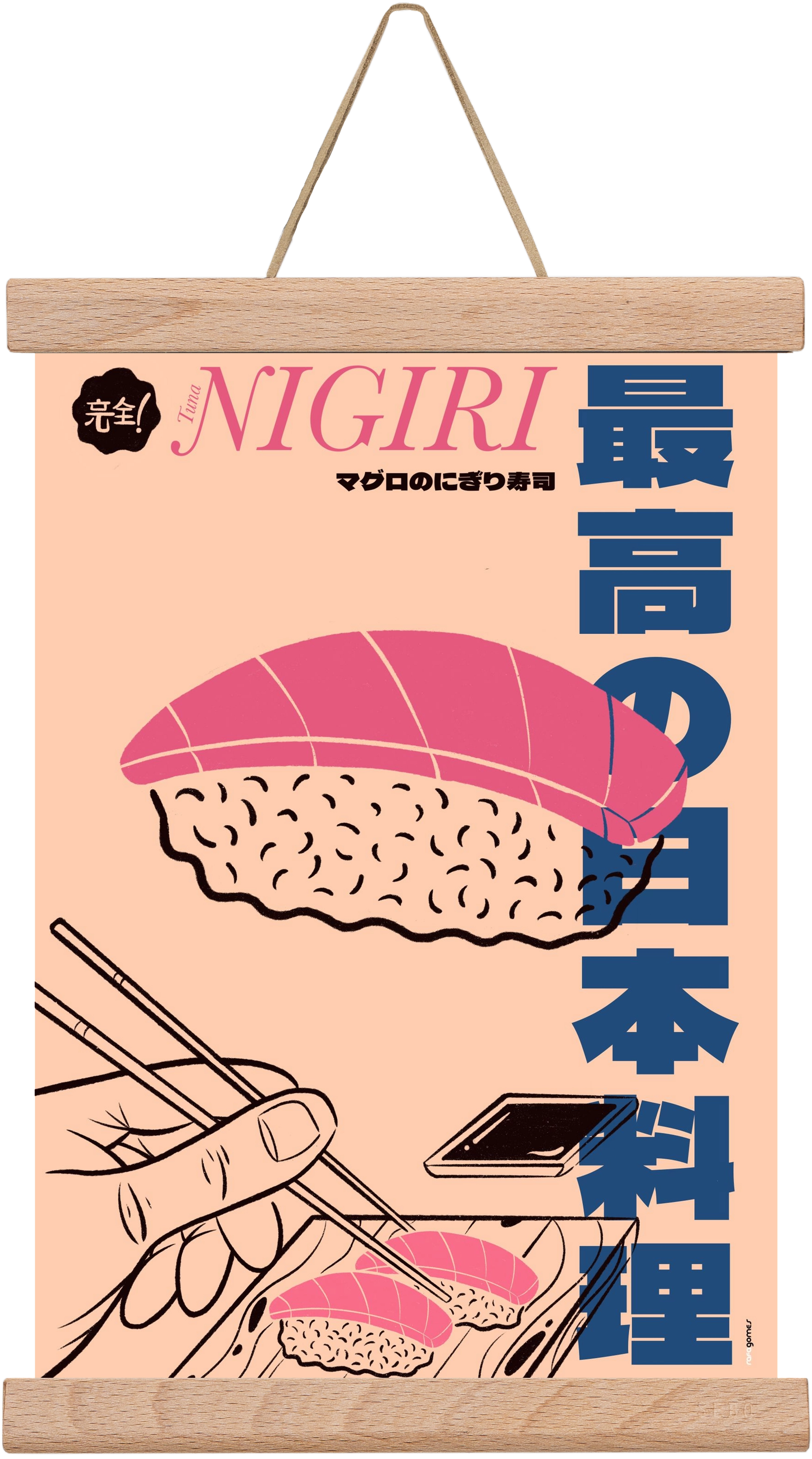 Tuna Nigiri, 20x30 cm (20x30 cm), Tölgy akasztó