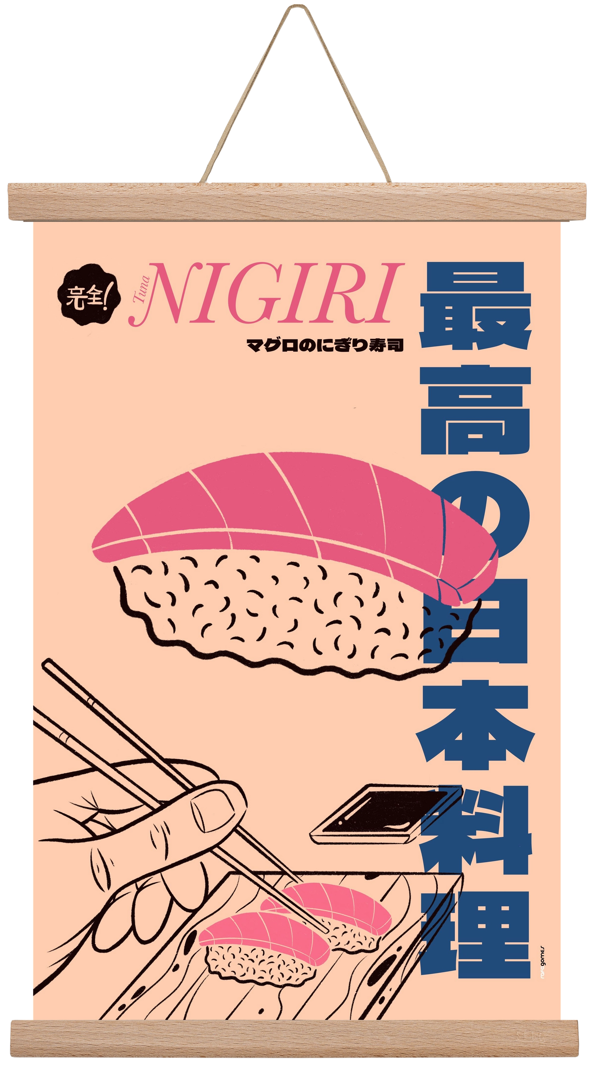 Tuna Nigiri, 30x45 cm (30x45 cm), Tölgy akasztó