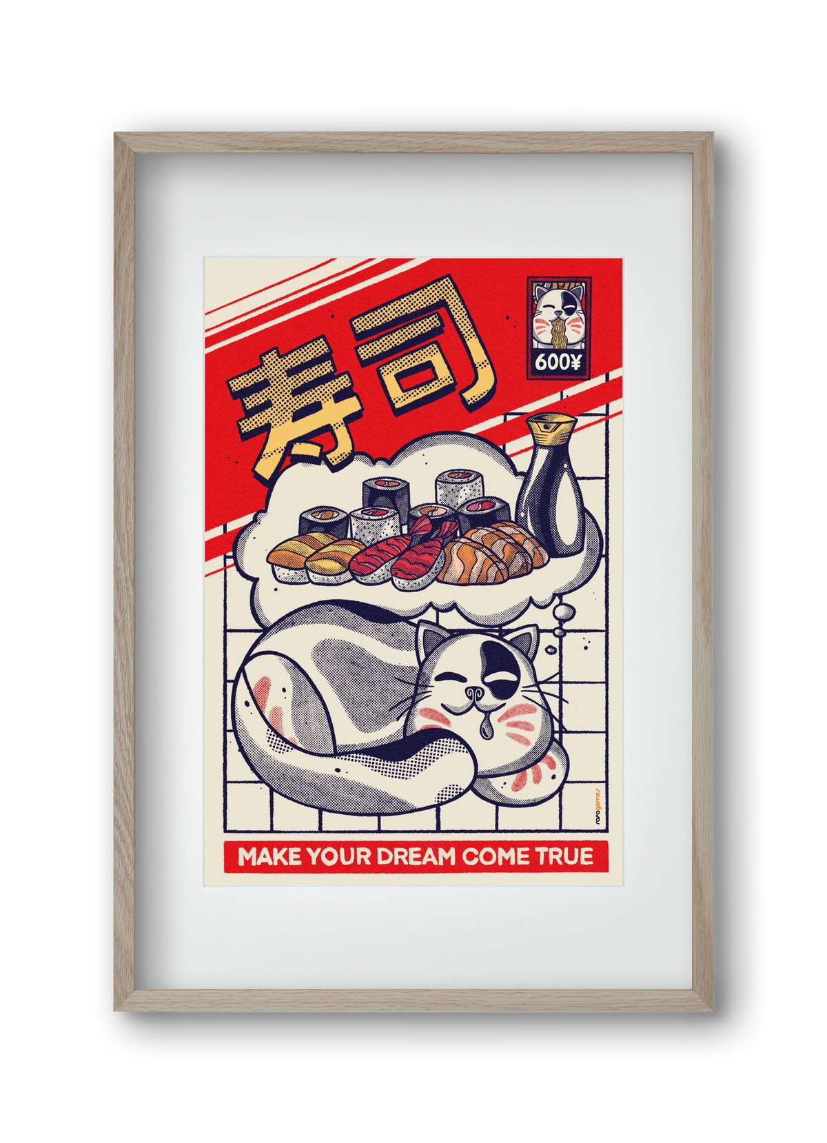Dreaming About Sushi, 30x45 cm (20x30 cm), Tölgy keret, paszpartuval