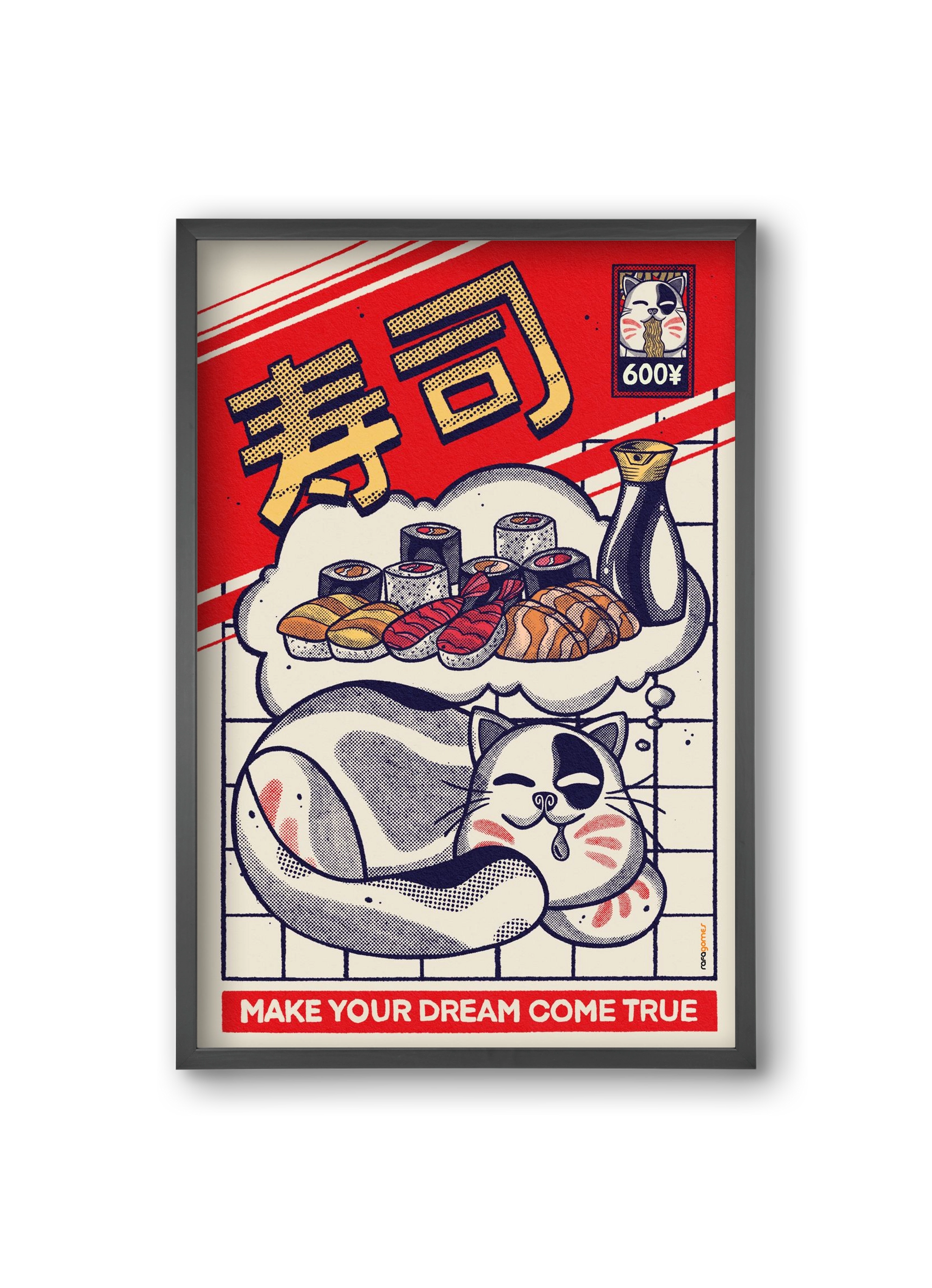 Dreaming About Sushi, 20x30 cm (20x30 cm), Fekete keret