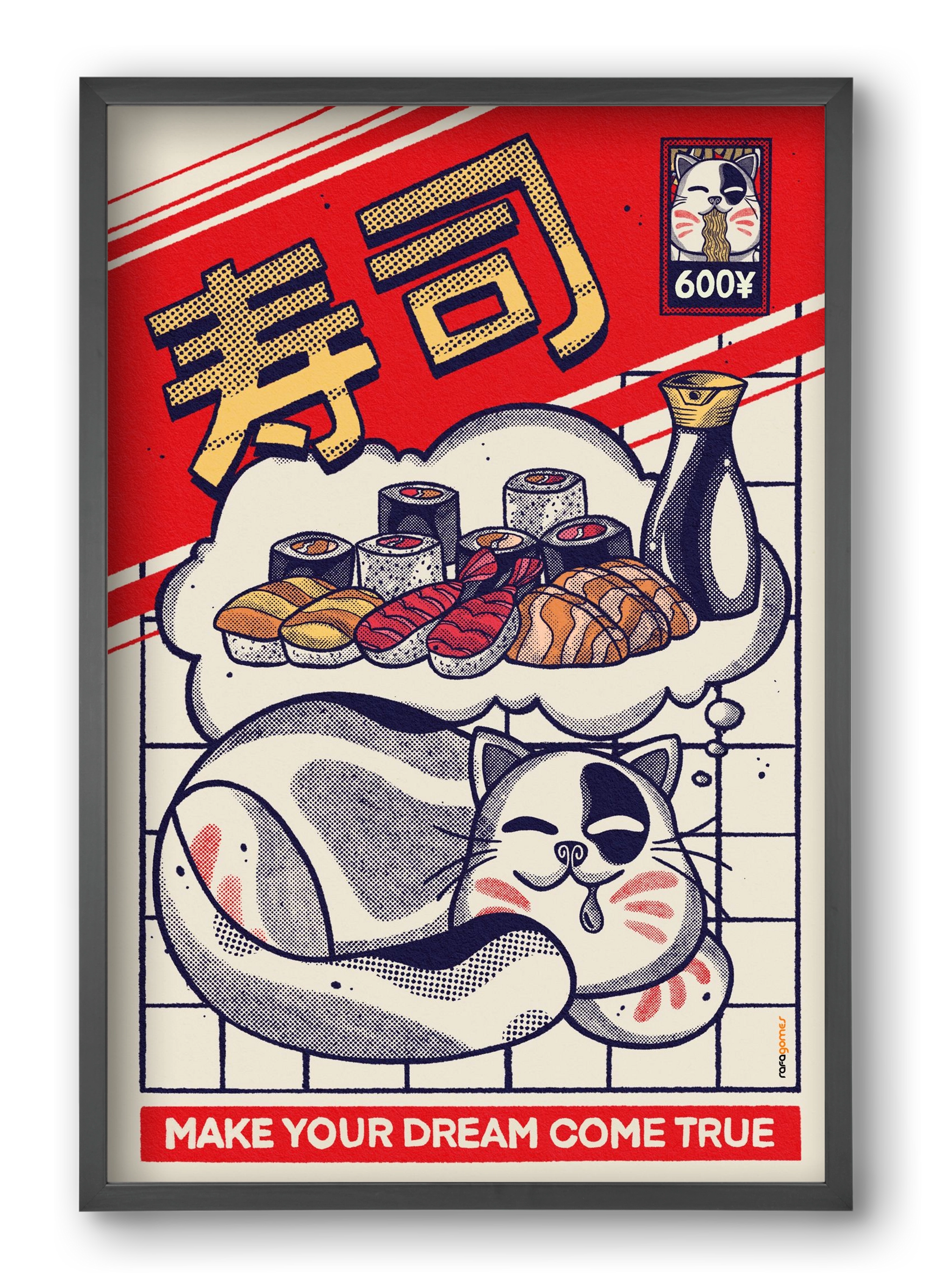 Dreaming About Sushi, 40x60 cm (40x60 cm), Fekete keret