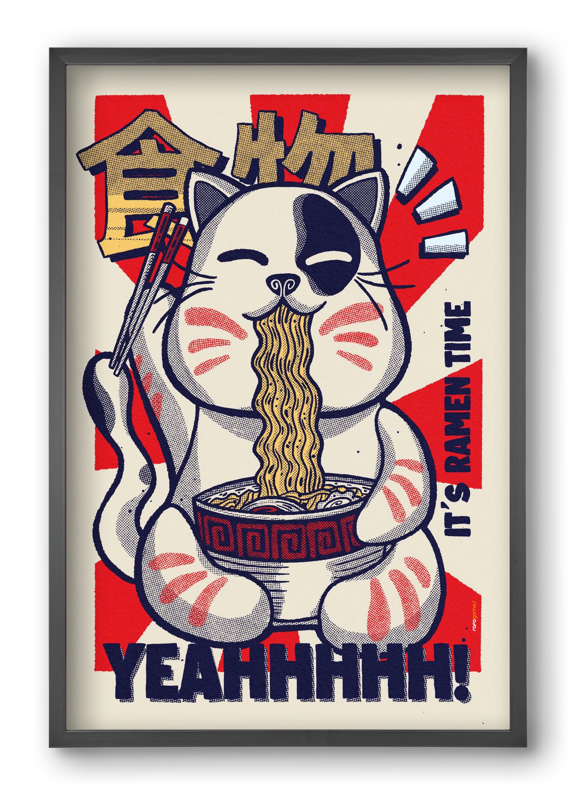 It's Ramen Time, 40x60 cm (40x60 cm), Fekete keret