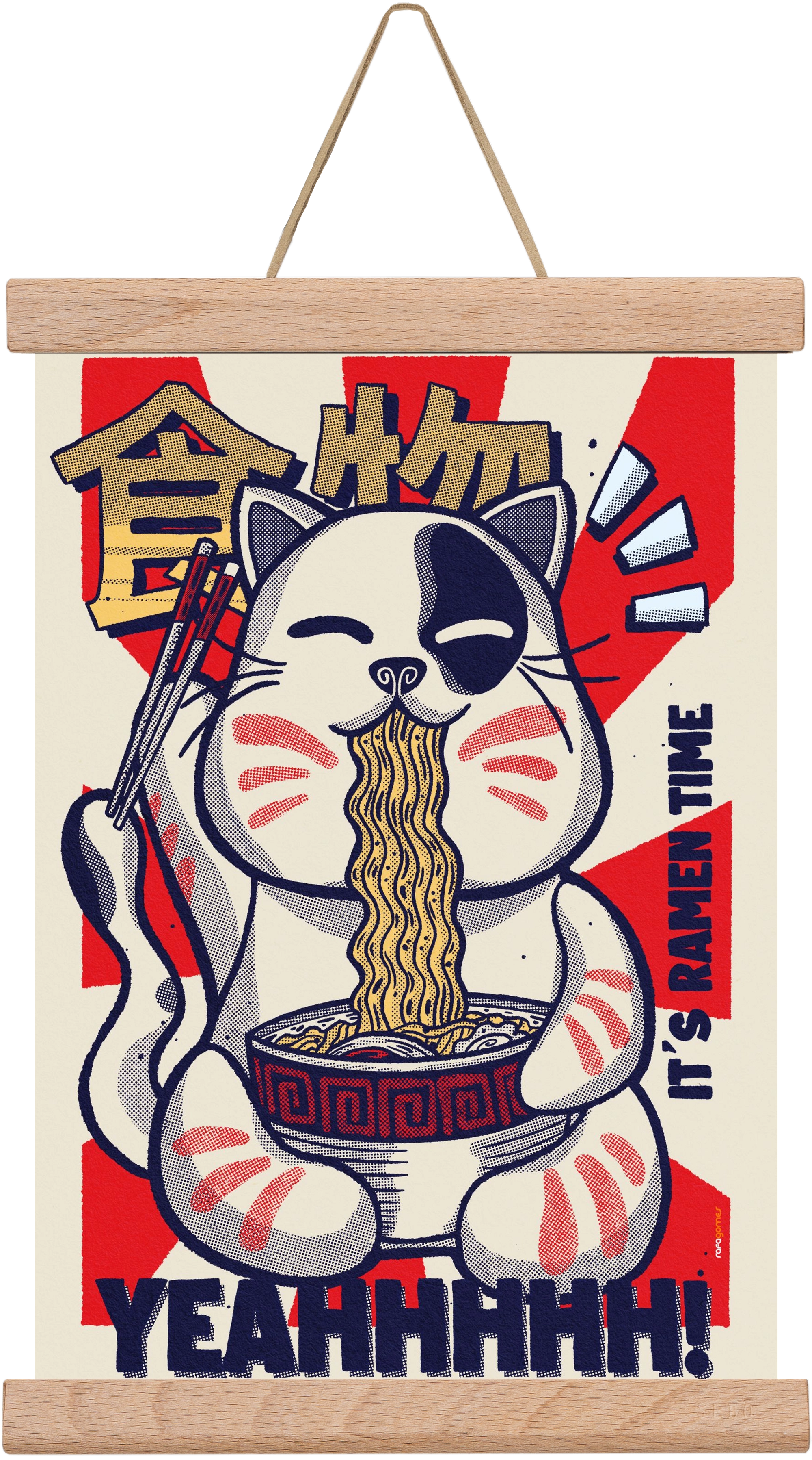 It's Ramen Time, 20x30 cm (20x30 cm), Tölgy akasztó