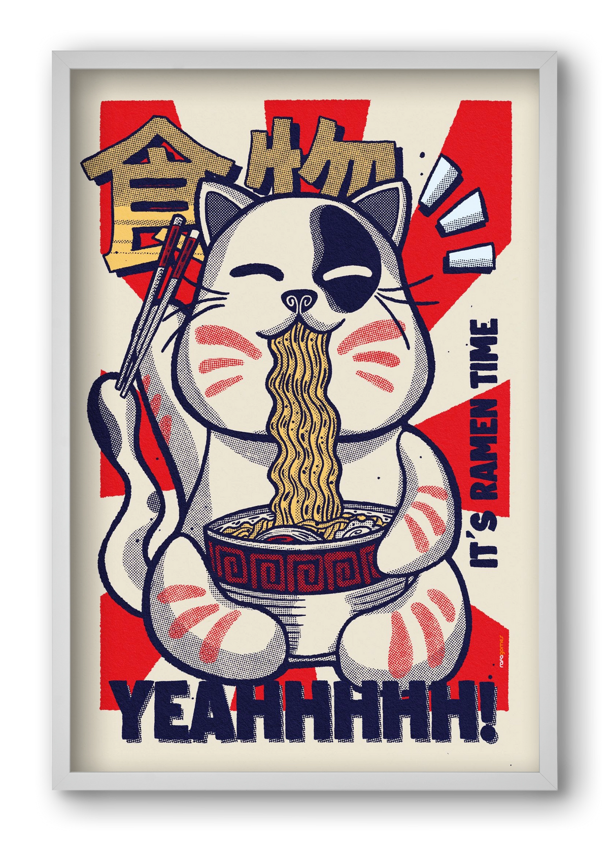 It's Ramen Time, 40x60 cm (40x60 cm), Fehér keret