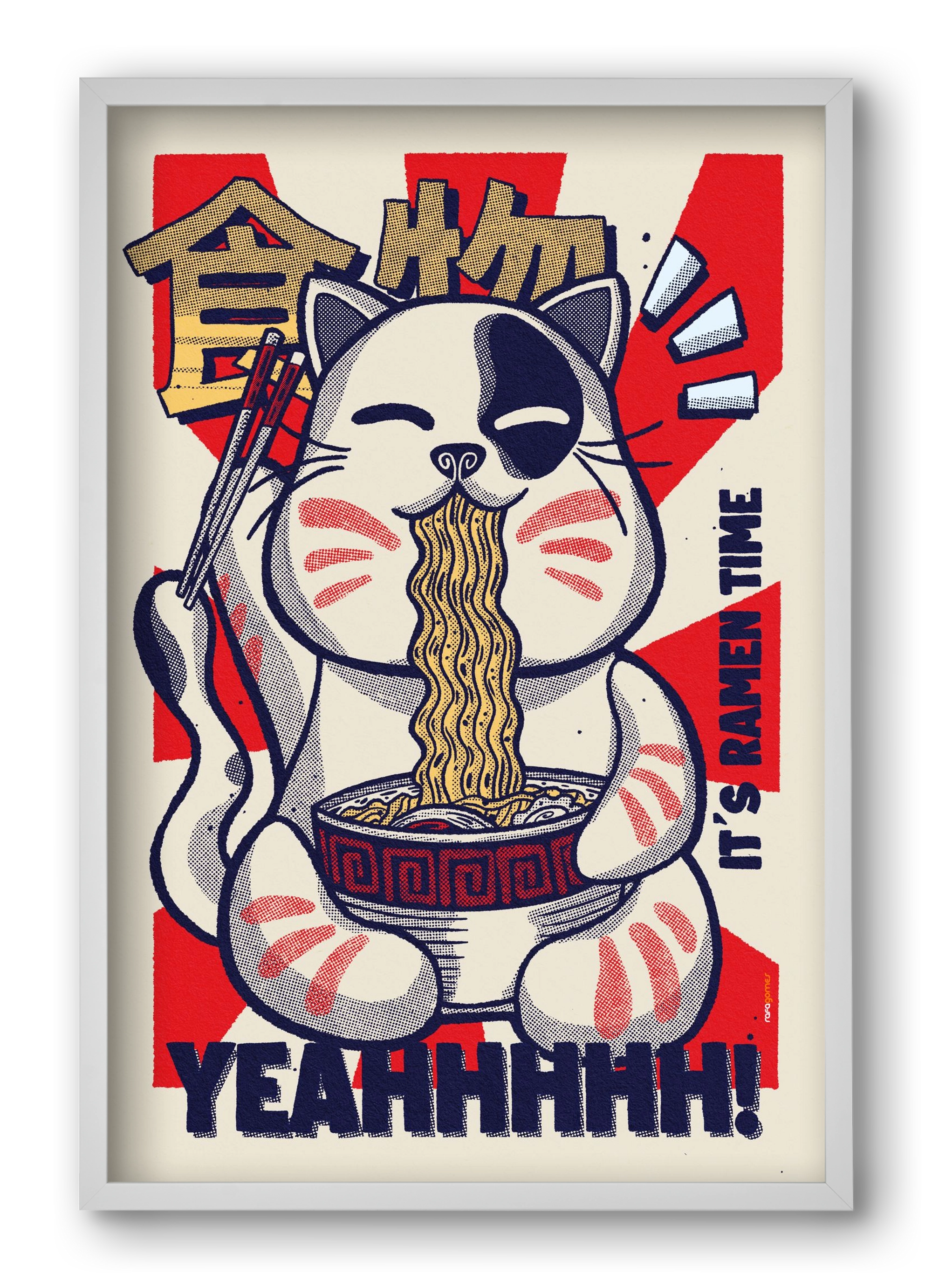 It's Ramen Time, 40x60 cm (40x60 cm), Fehér keret