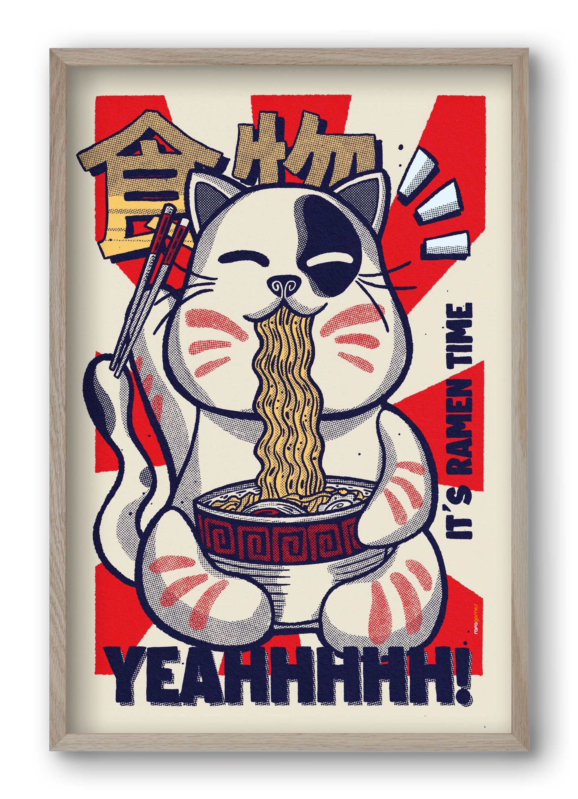 It's Ramen Time, 40x60 cm (40x60 cm), Tölgy keret