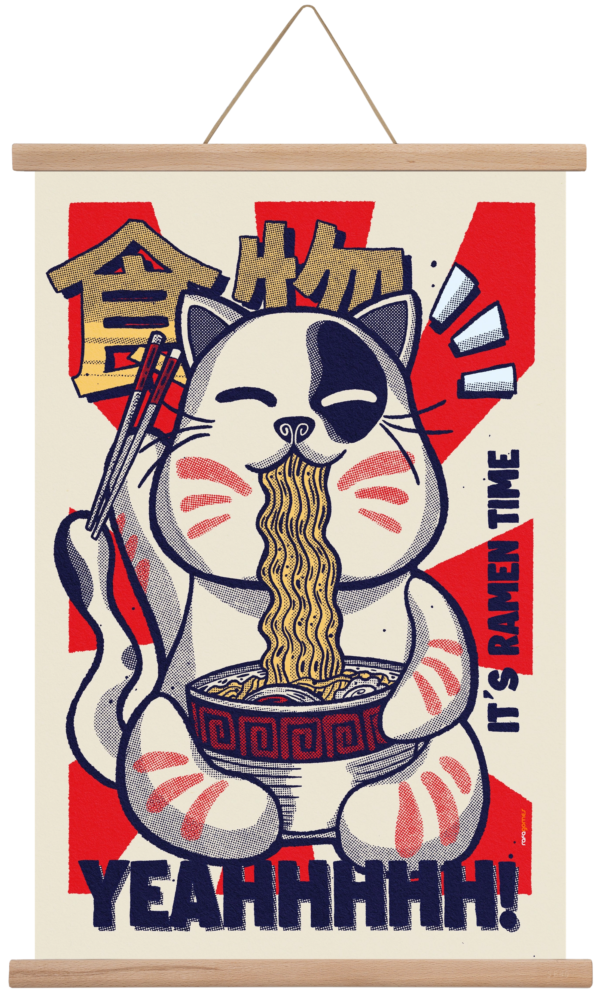 It's Ramen Time, 40x60 cm (40x60 cm), Tölgy akasztó