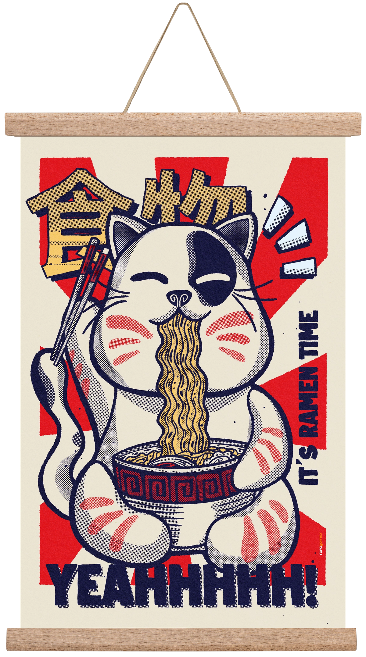 It's Ramen Time, 30x45 cm (30x45 cm), Tölgy akasztó
