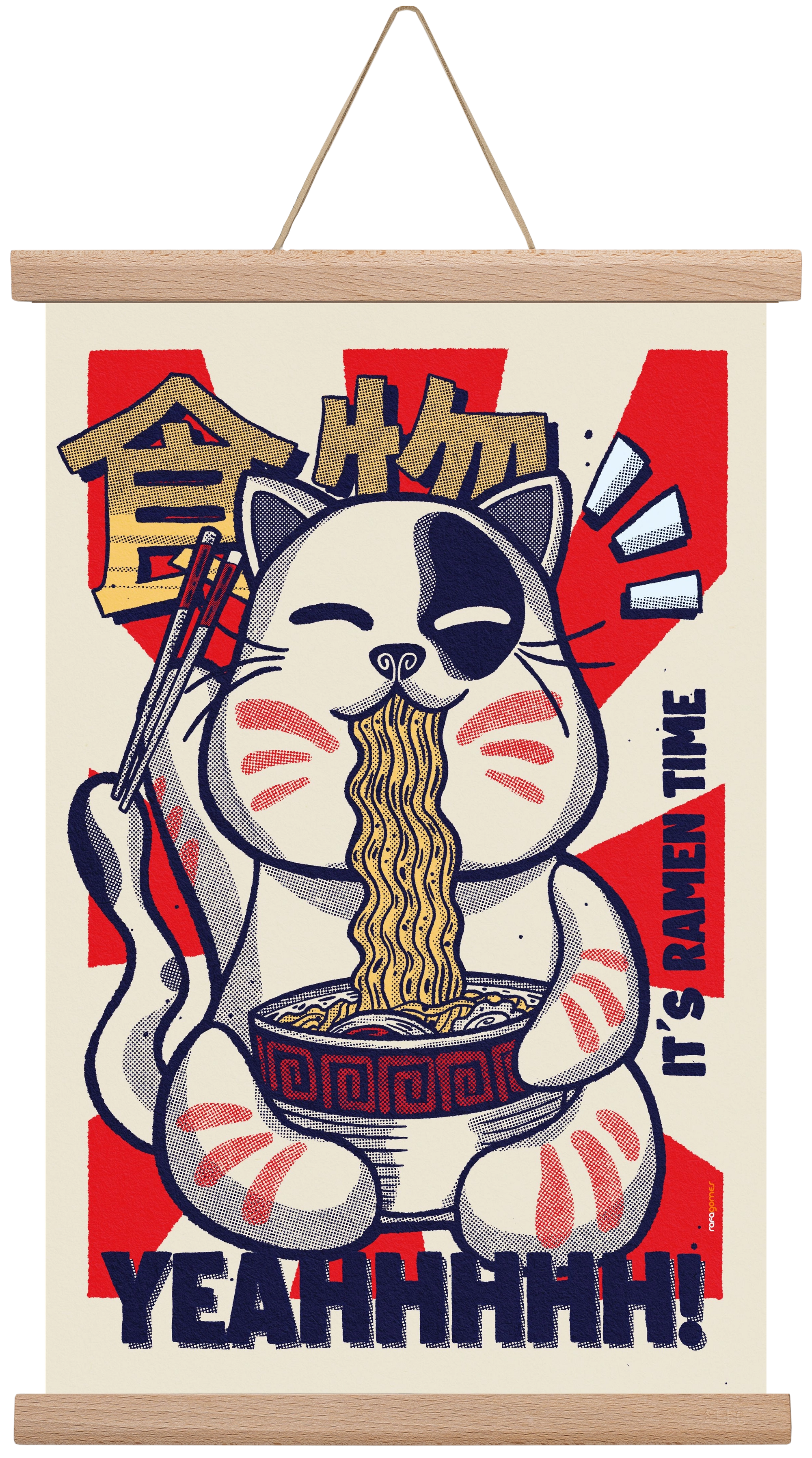 It's Ramen Time, 30x45 cm (30x45 cm), Tölgy akasztó