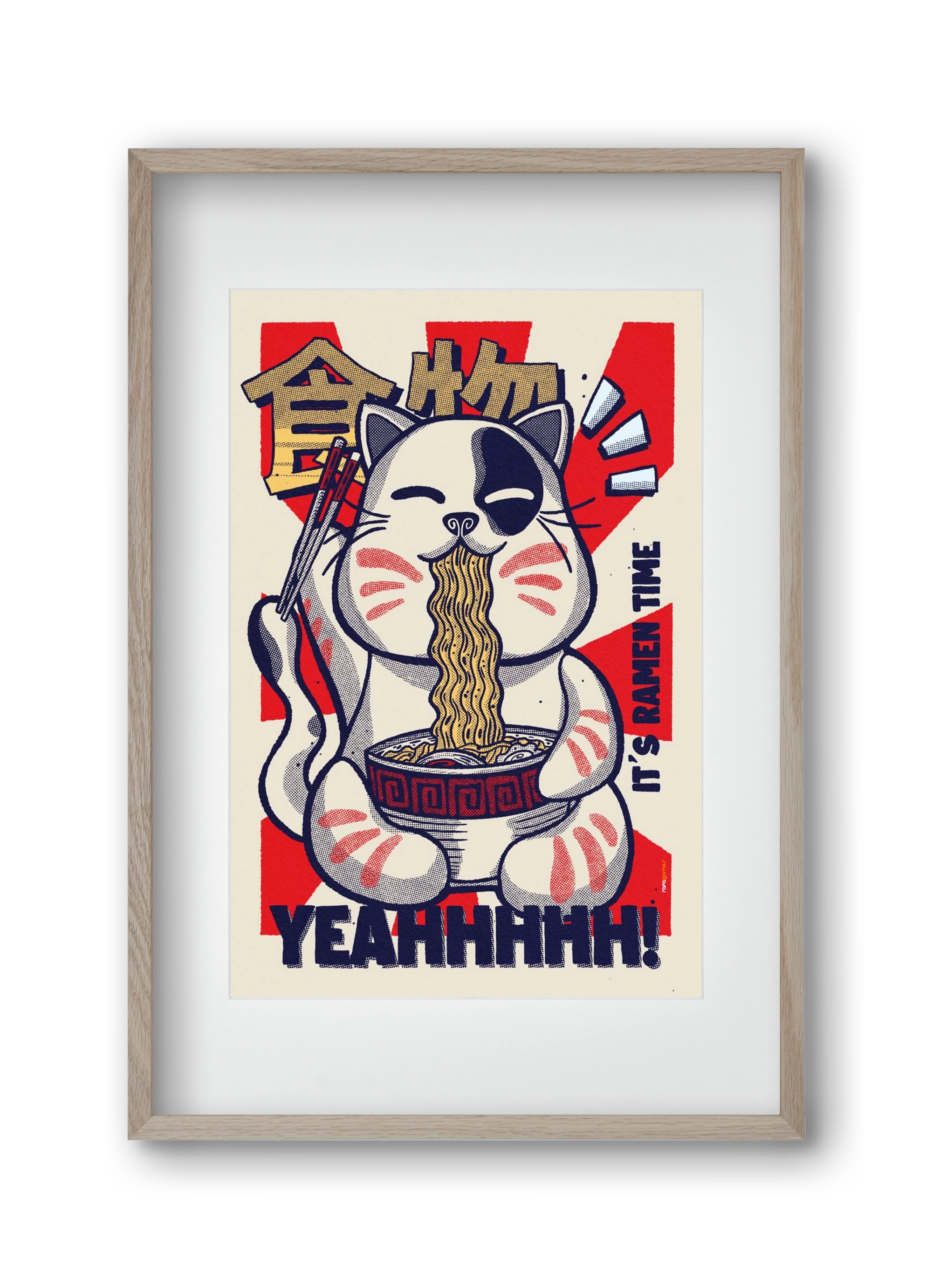 It's Ramen Time, 30x45 cm (20x30 cm), Tölgy keret, paszpartuval