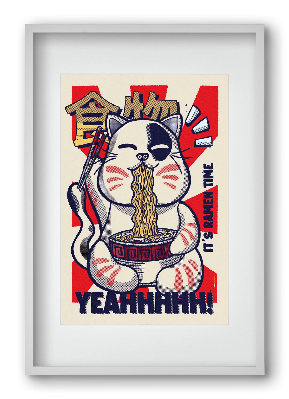 It's Ramen Time, 40x60 cm (30x45 cm), Fehér keret, paszpartuval