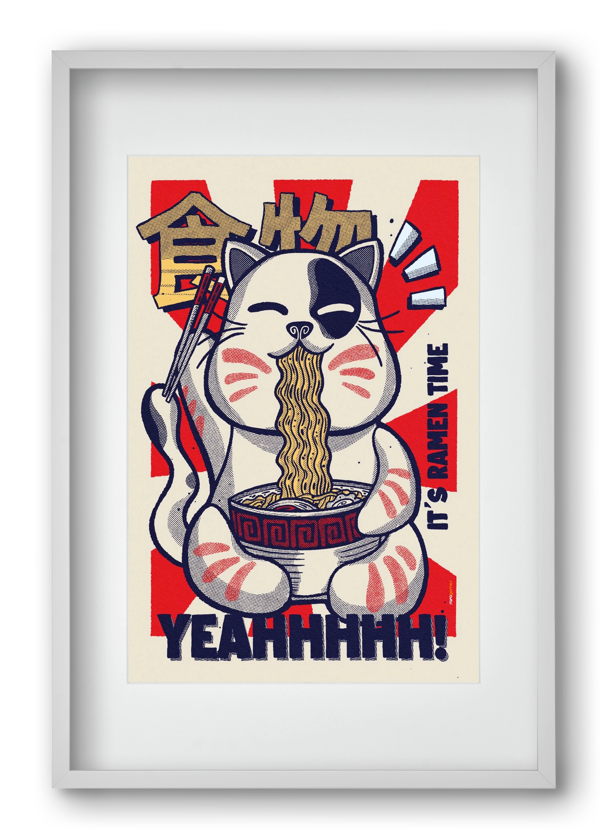 It's Ramen Time, 40x60 cm (30x45 cm), Fehér keret, paszpartuval