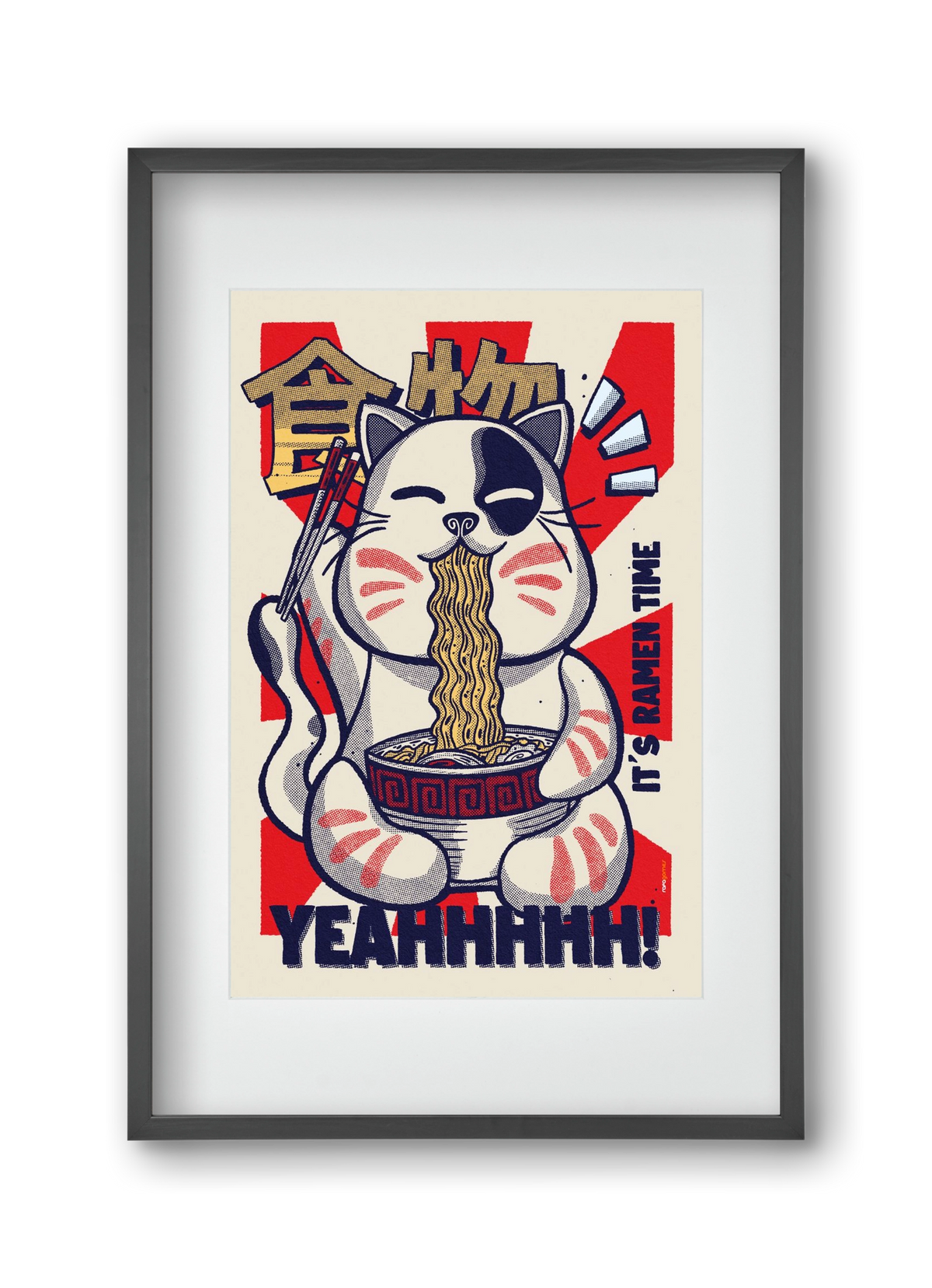 It's Ramen Time, 30x45 cm (20x30 cm), Fekete keret, paszpartuval