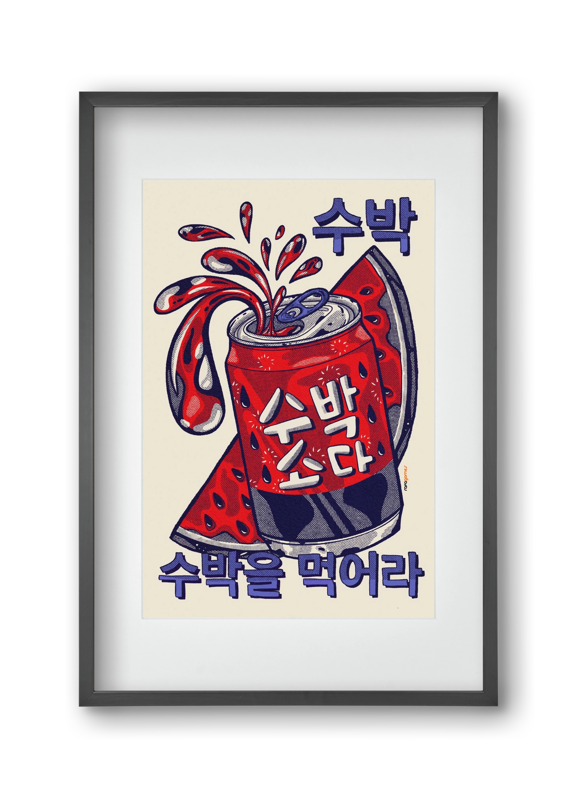 Watermelon Soda, 30x45 cm (20x30 cm), Fekete keret, paszpartuval