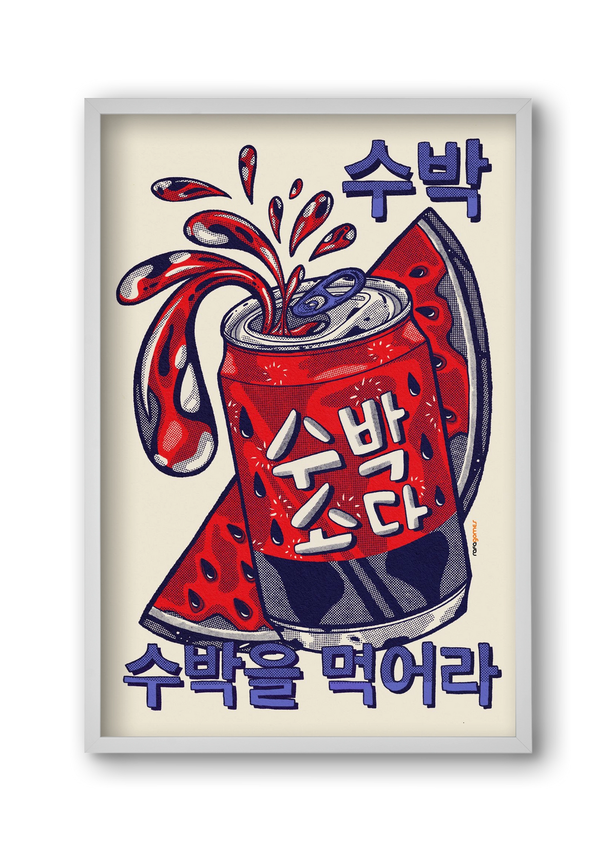 Watermelon Soda, 30x45 cm (30x45 cm), Fehér keret