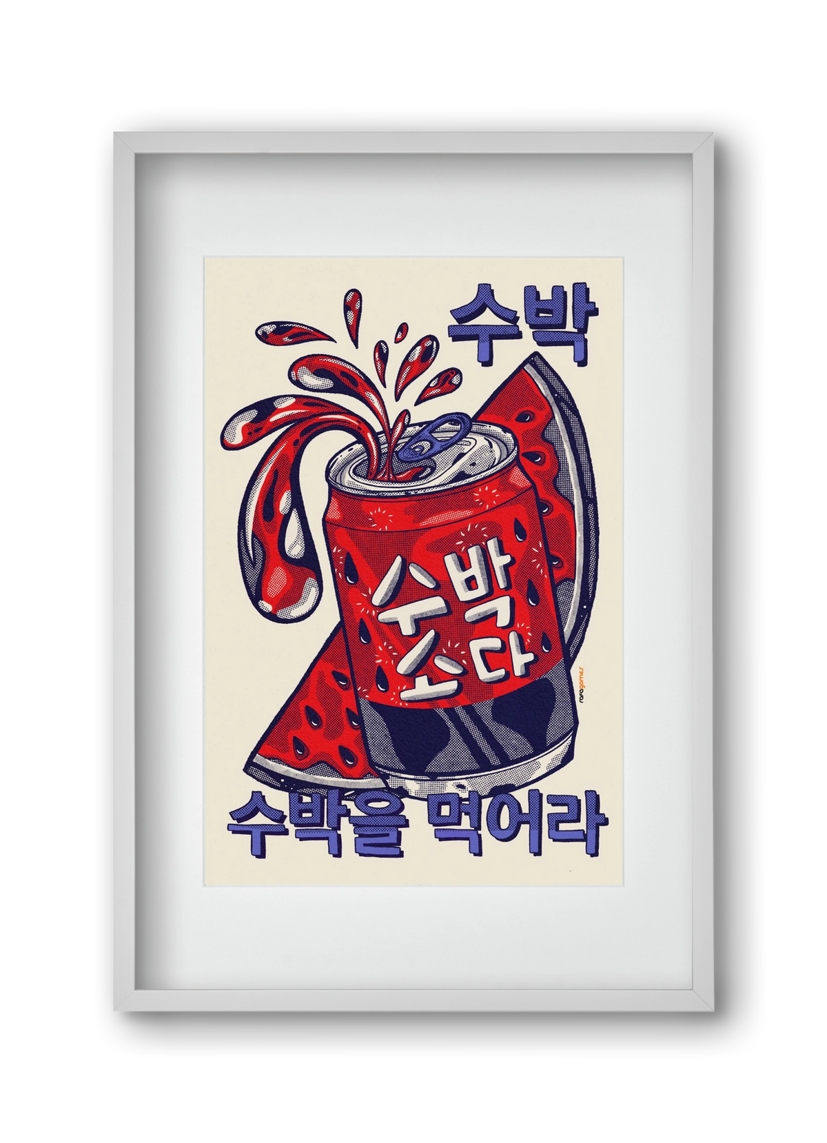 Watermelon Soda, 30x45 cm (20x30 cm), Fehér keret, paszpartuval