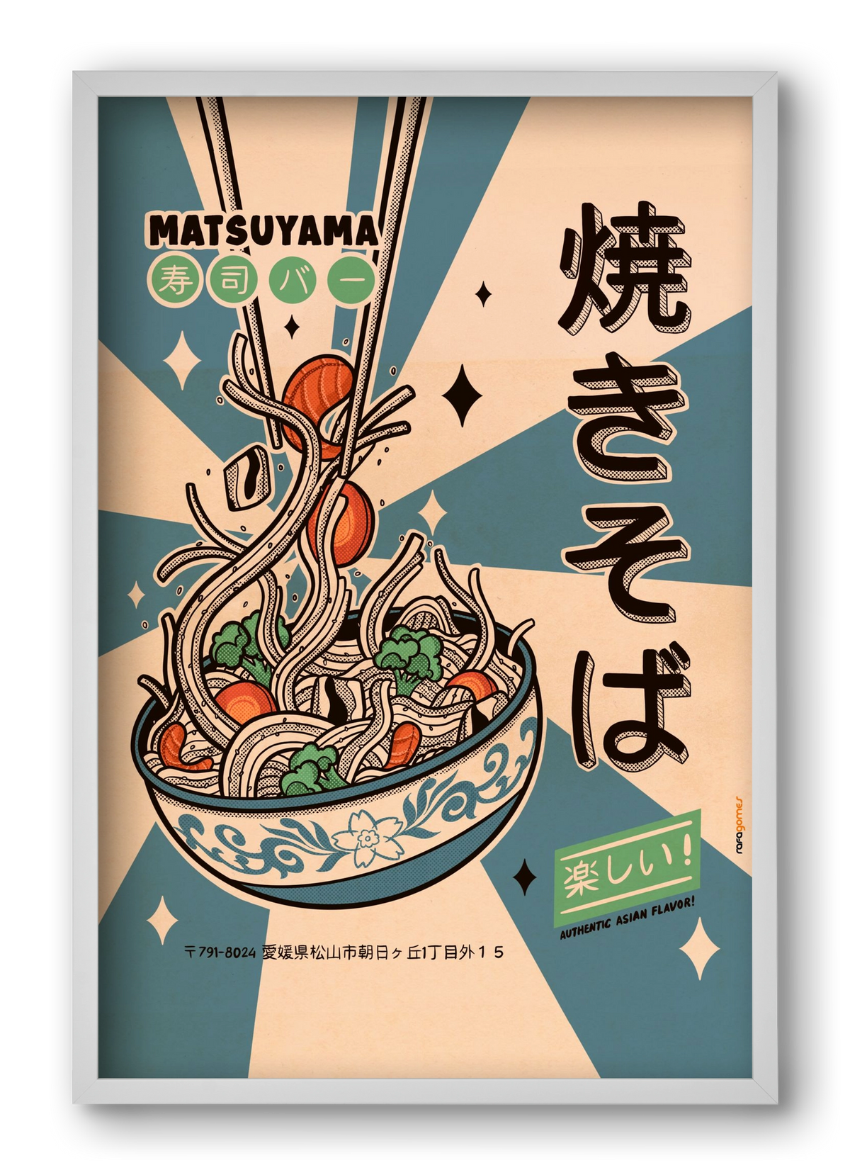 Noodles Every Day, 40x60 cm (40x60 cm), Fehér keret