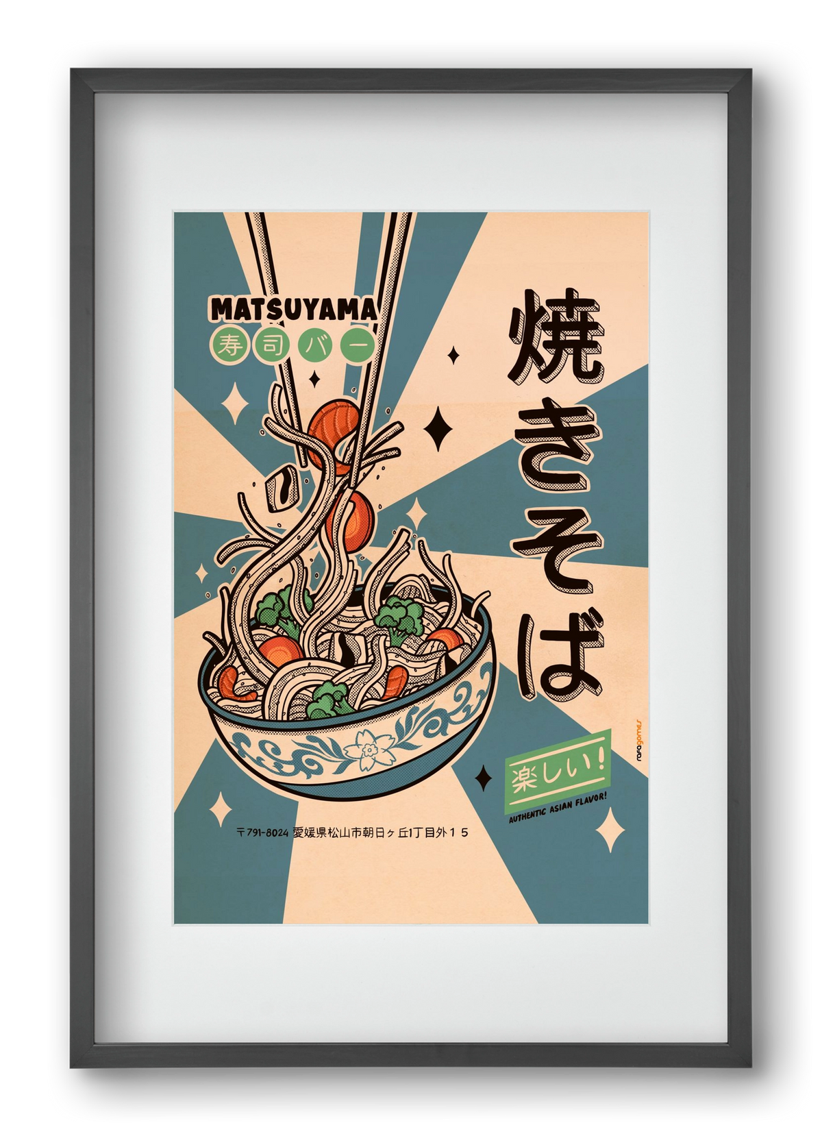 Noodles Every Day, 40x60 cm (30x45 cm), Fekete keret, paszpartuval