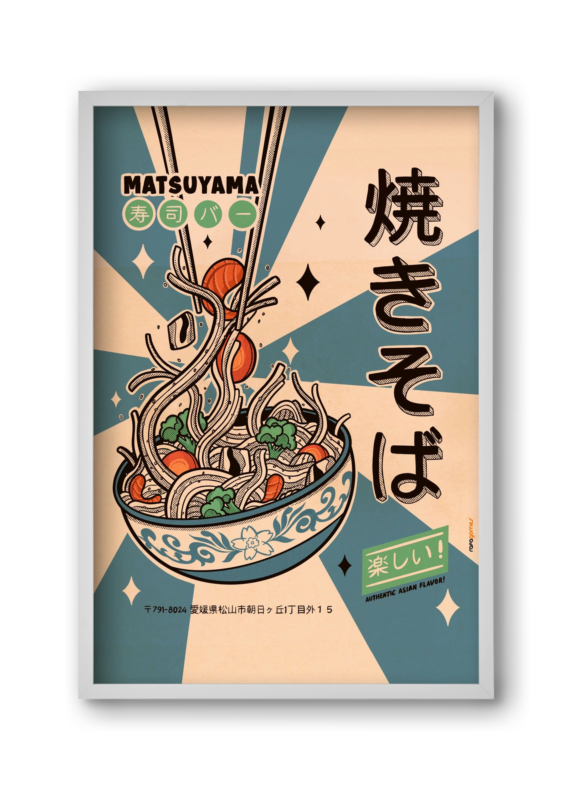 Noodles Every Day, 30x45 cm (30x45 cm), Fehér keret