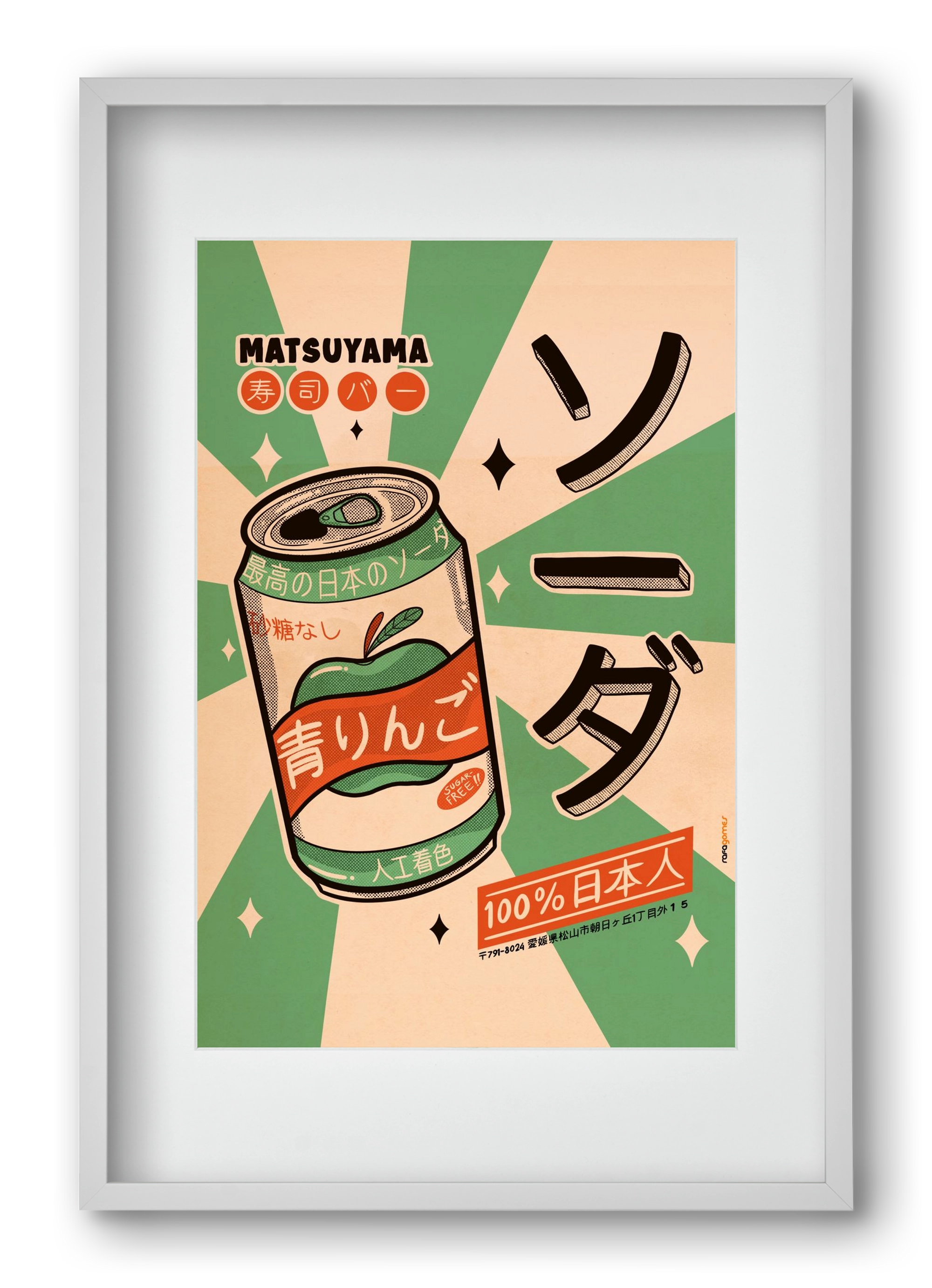 Soda Every Day, 40x60 cm (30x45 cm), Fehér keret, paszpartuval