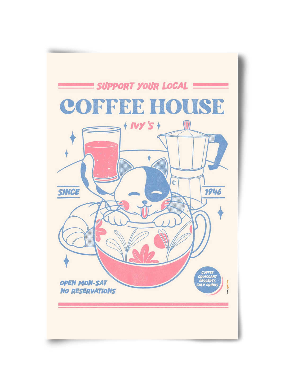 Suport Your Local Cofee House, 30x45 cm, Keret nélkül