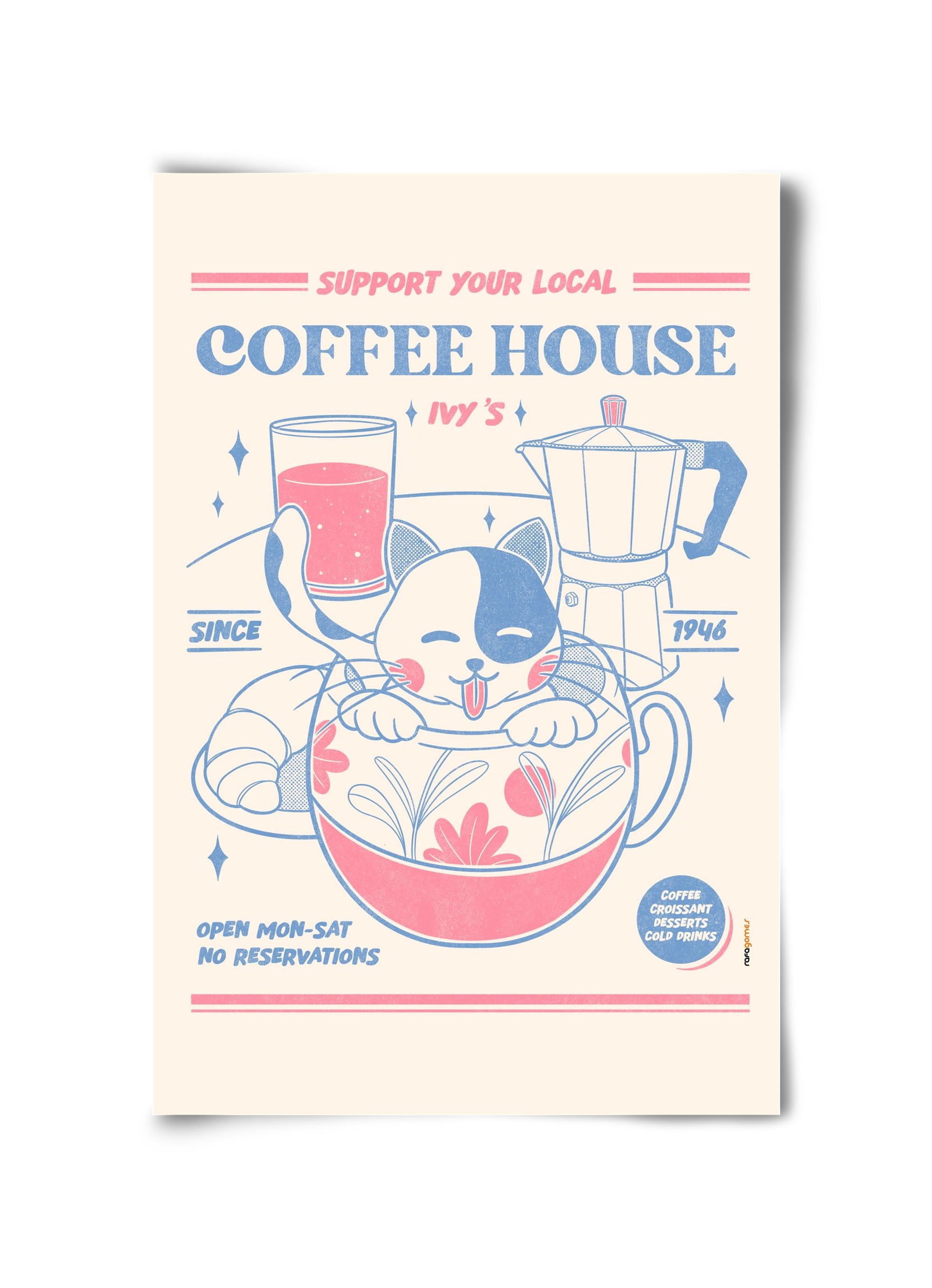 Suport Your Local Cofee House, 30x45 cm, Keret nélkül