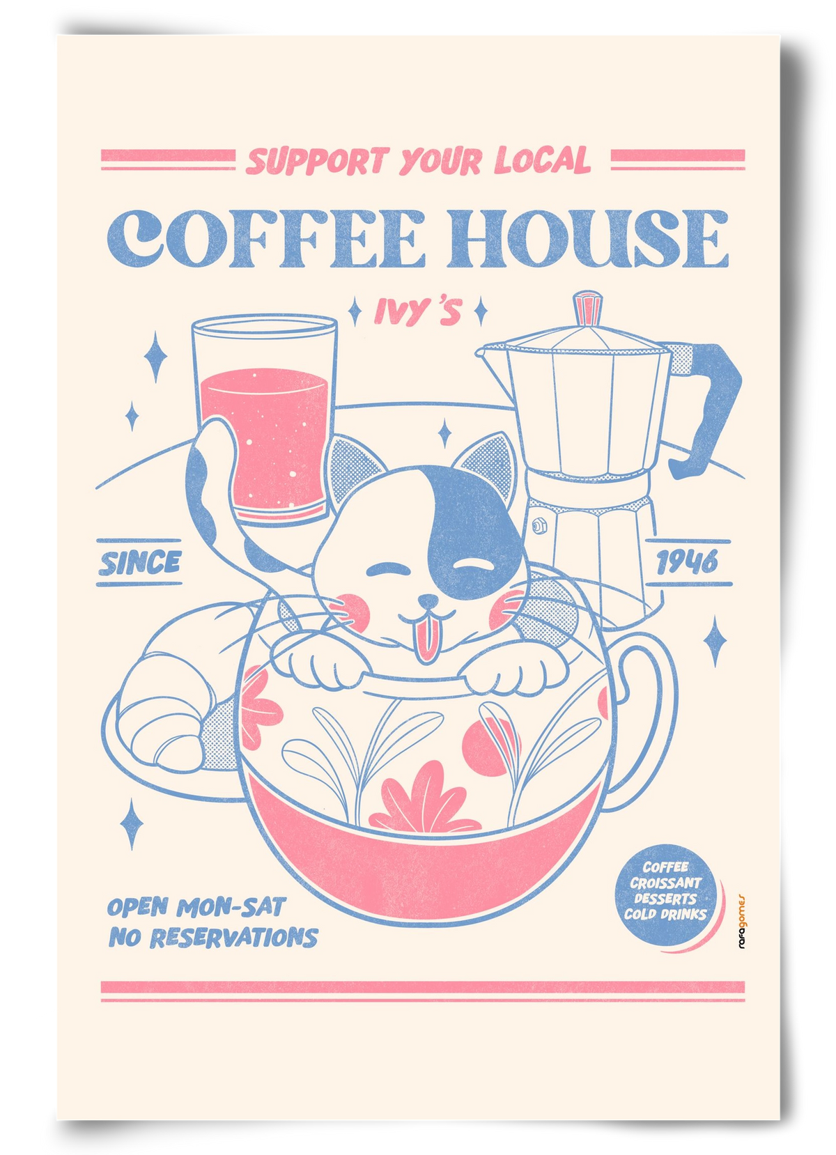 Suport Your Local Cofee House, 60x90 cm, Keret nélkül