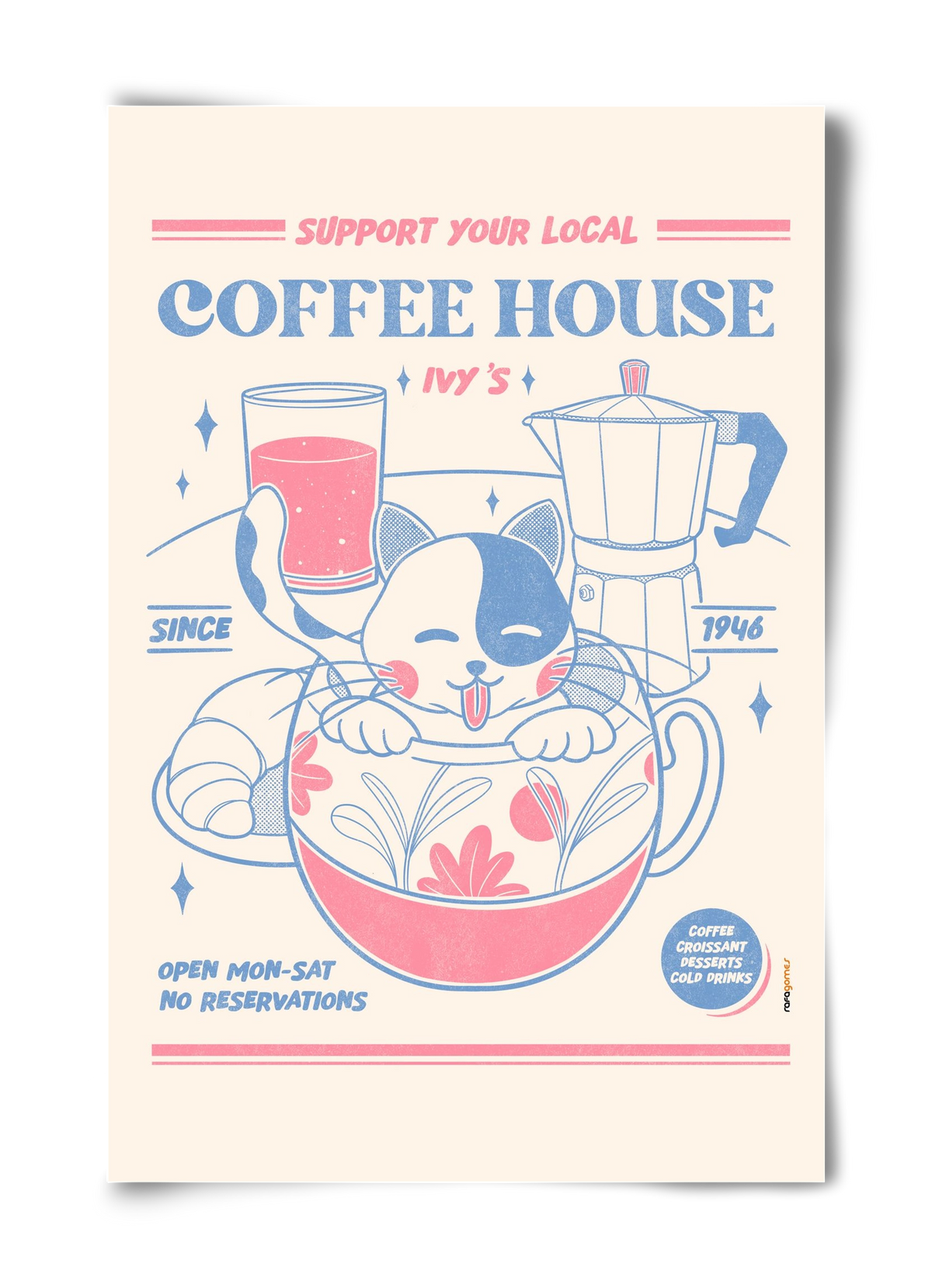 Suport Your Local Cofee House, 40x60 cm, Keret nélkül