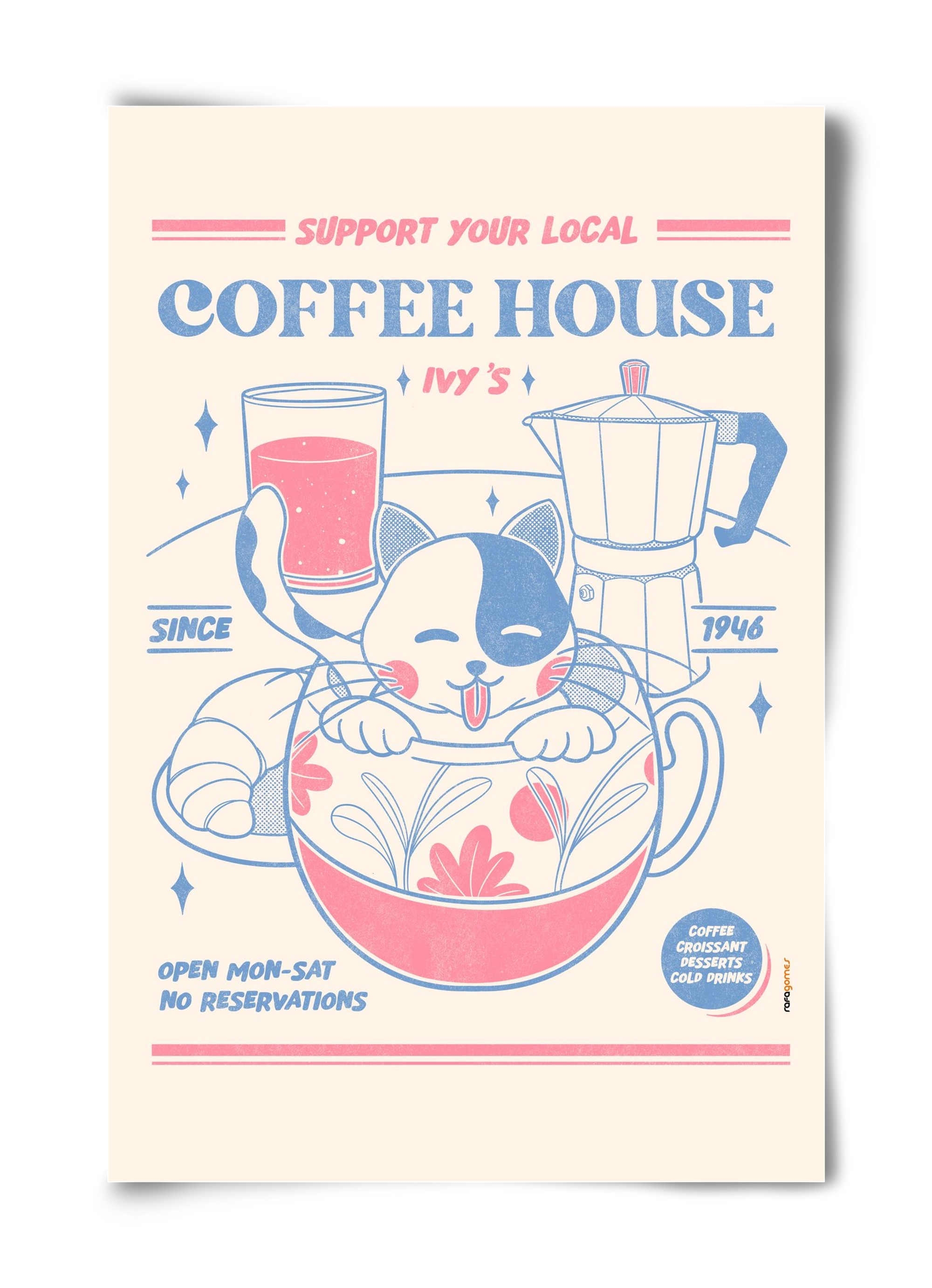 Suport Your Local Cofee House, 40x60 cm, Keret nélkül
