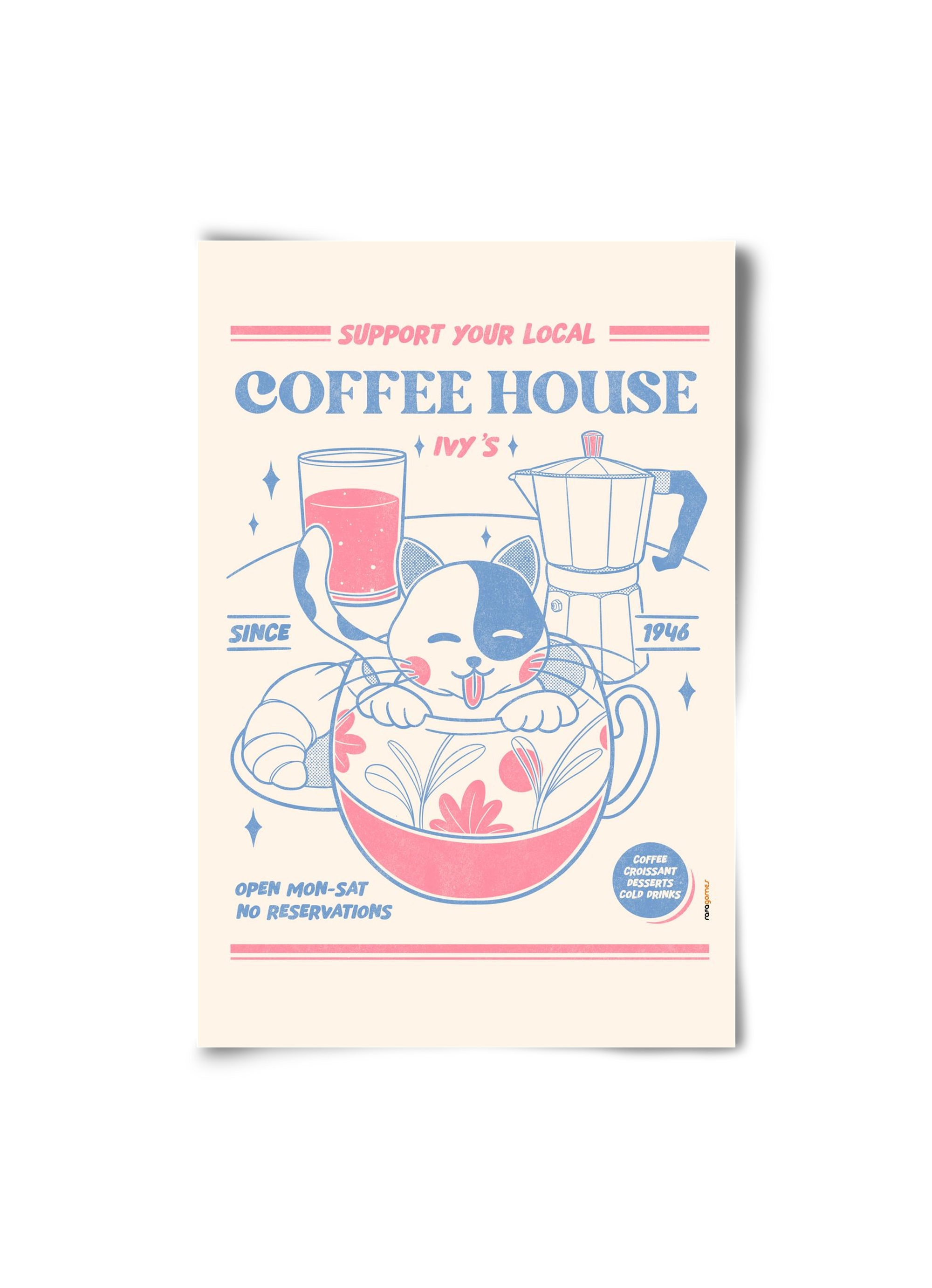 Suport Your Local Cofee House, 20x30 cm, Keret nélkül