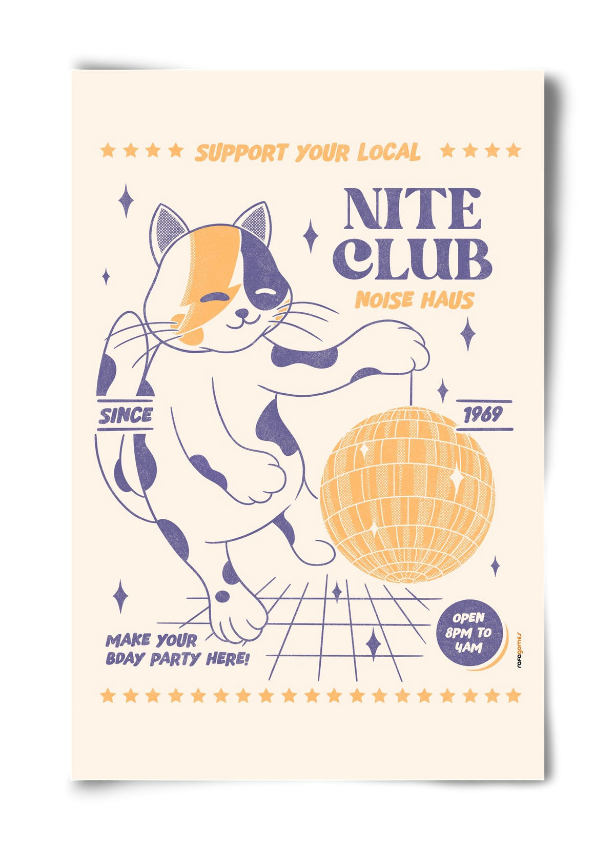 Suport Your Local Nite Club, 40x60 cm, Keret nélkül