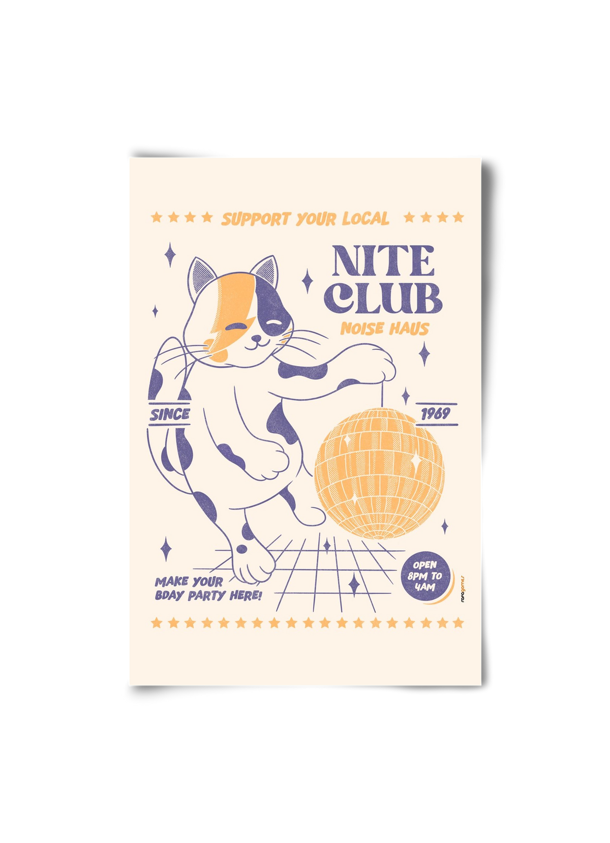 Suport Your Local Nite Club, 20x30 cm, Keret nélkül