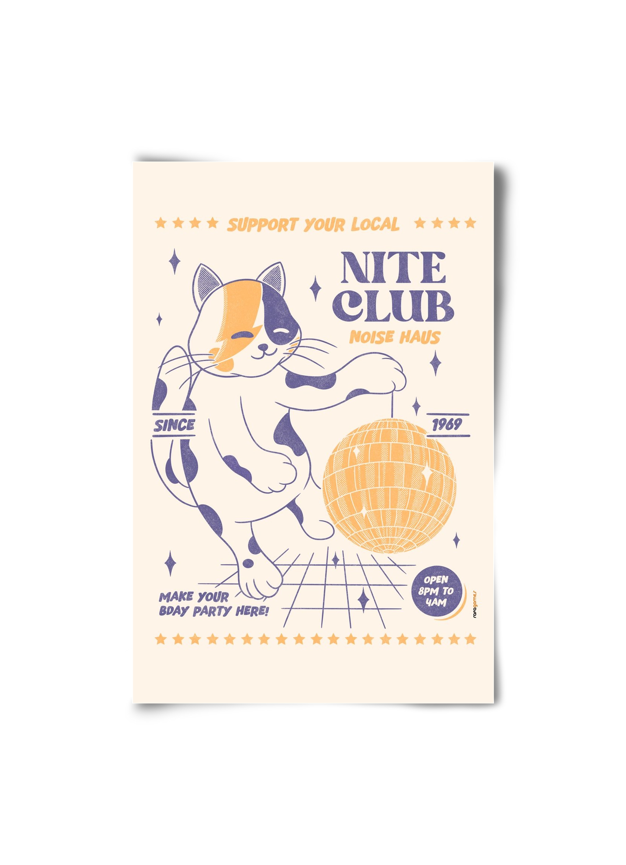 Suport Your Local Nite Club, 20x30 cm, Keret nélkül