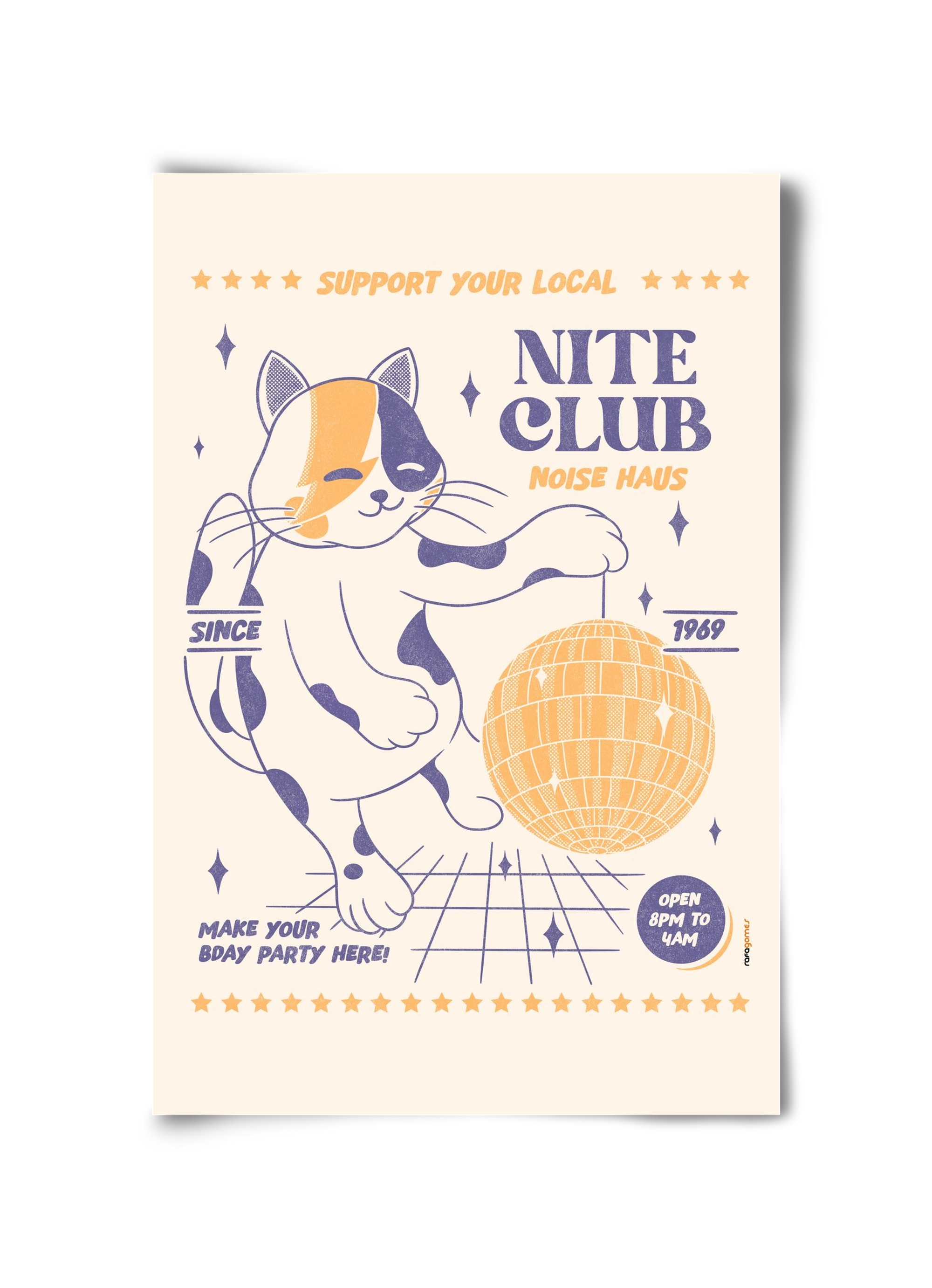 Suport Your Local Nite Club, 30x45 cm, Keret nélkül